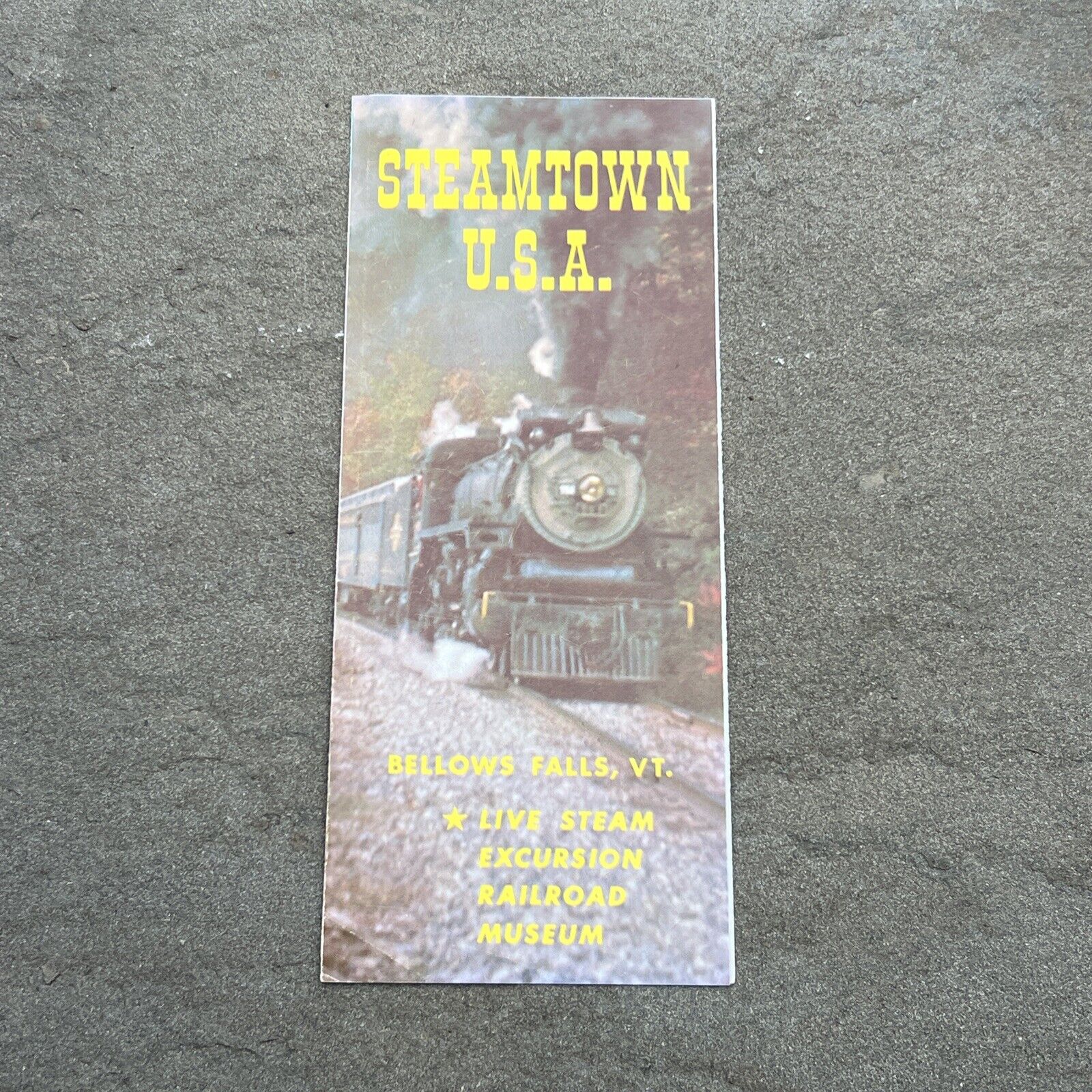 1960s Bellows Falls VT Steamtown USA Museum Steam Train Vintage Travel Brochure