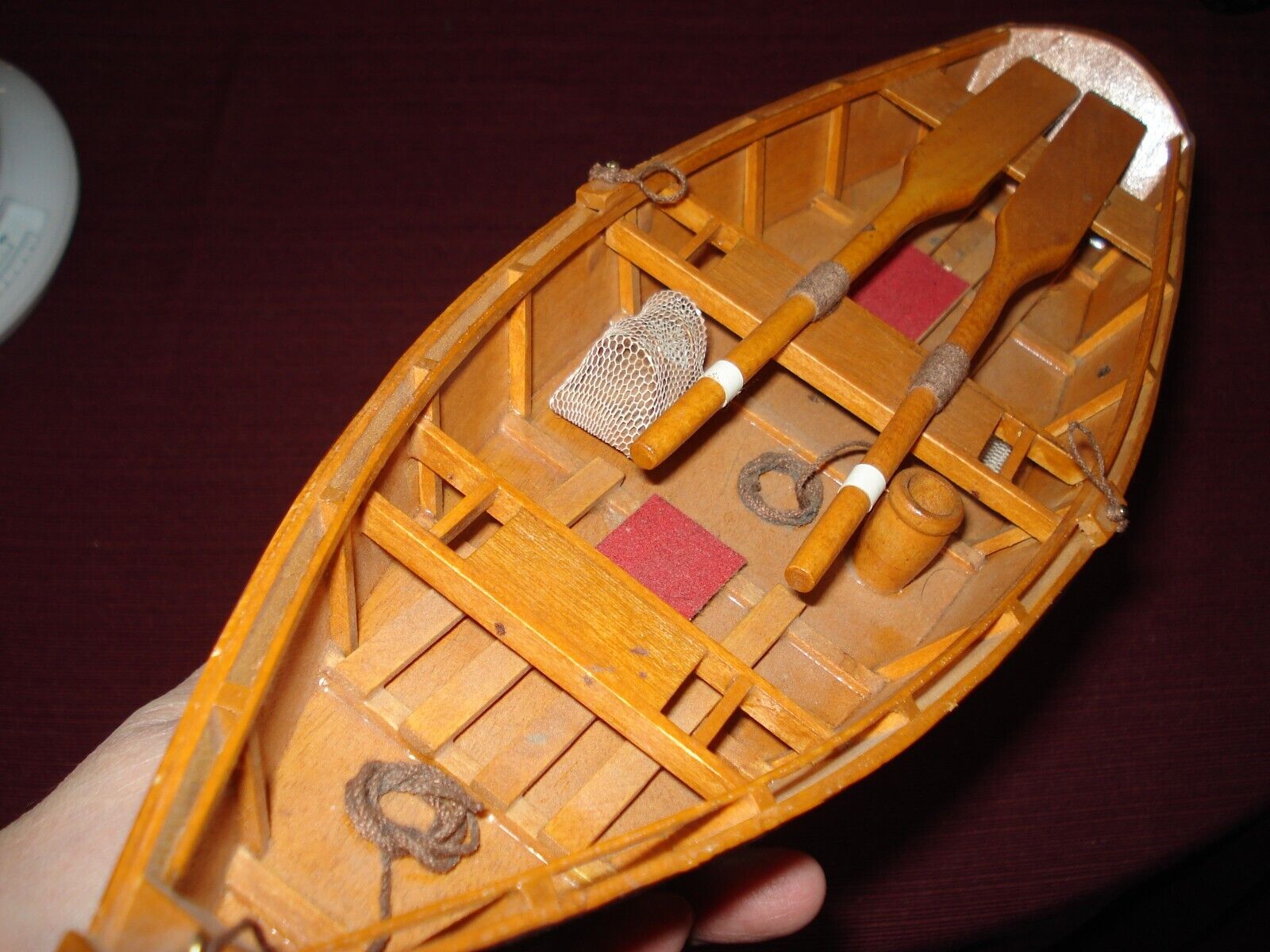 Decorative Rowboat Detailed Wooden Model Home Décor