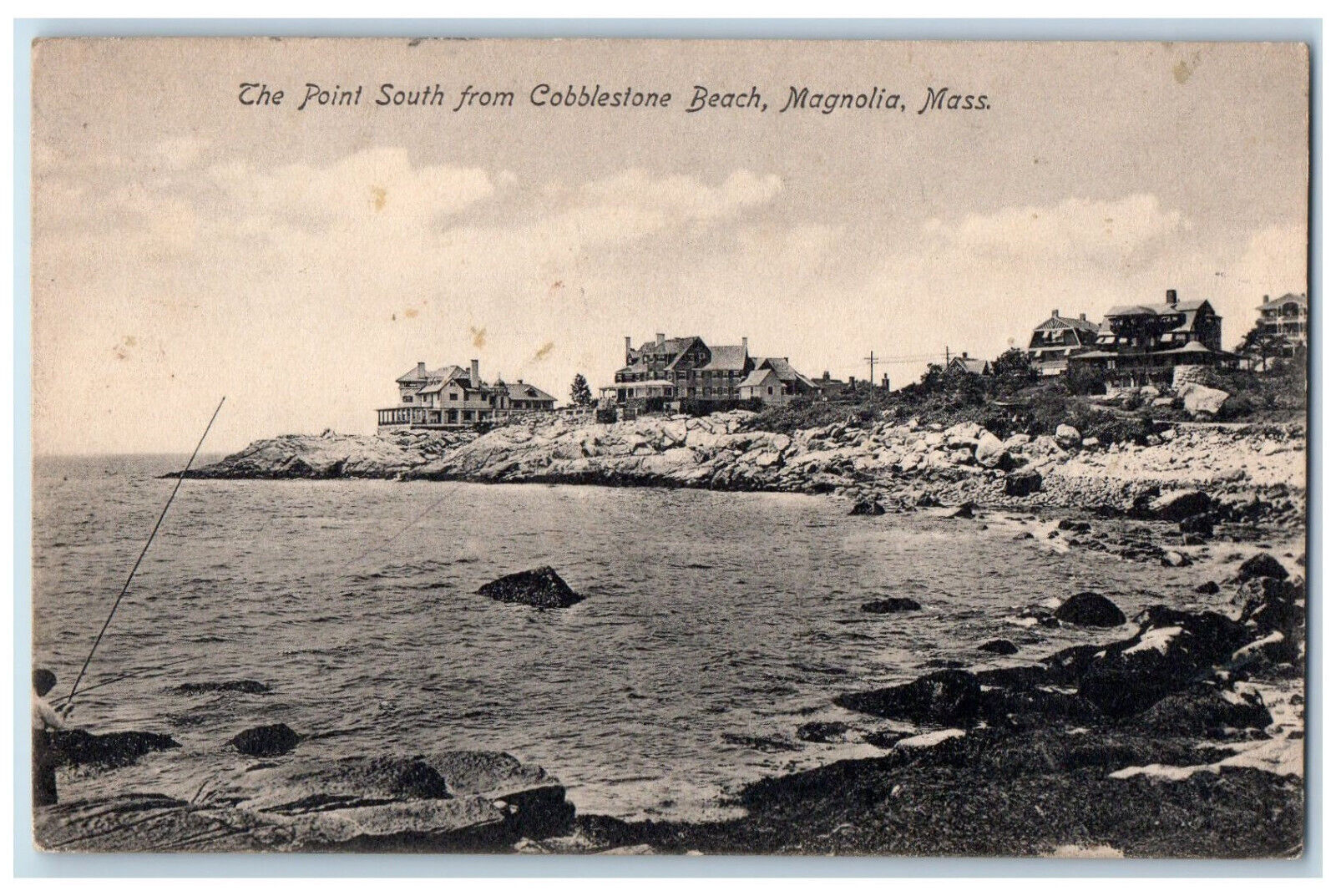 c1910 The Point South rom Cobblestone Beach Magnolia Massachusetts MA Postcard