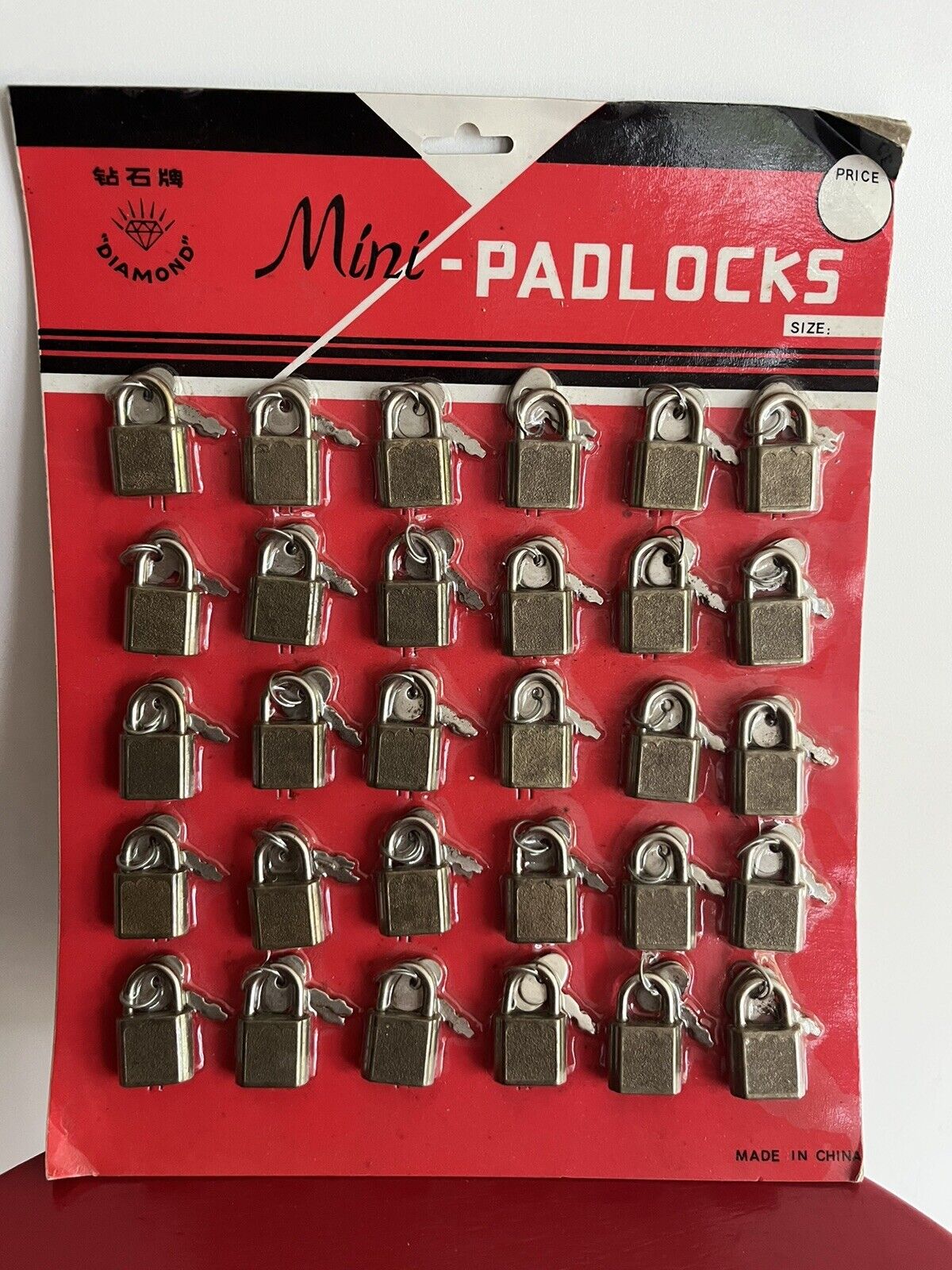 30 mini Brass padlocks with keys diamond brand about 1 inch high