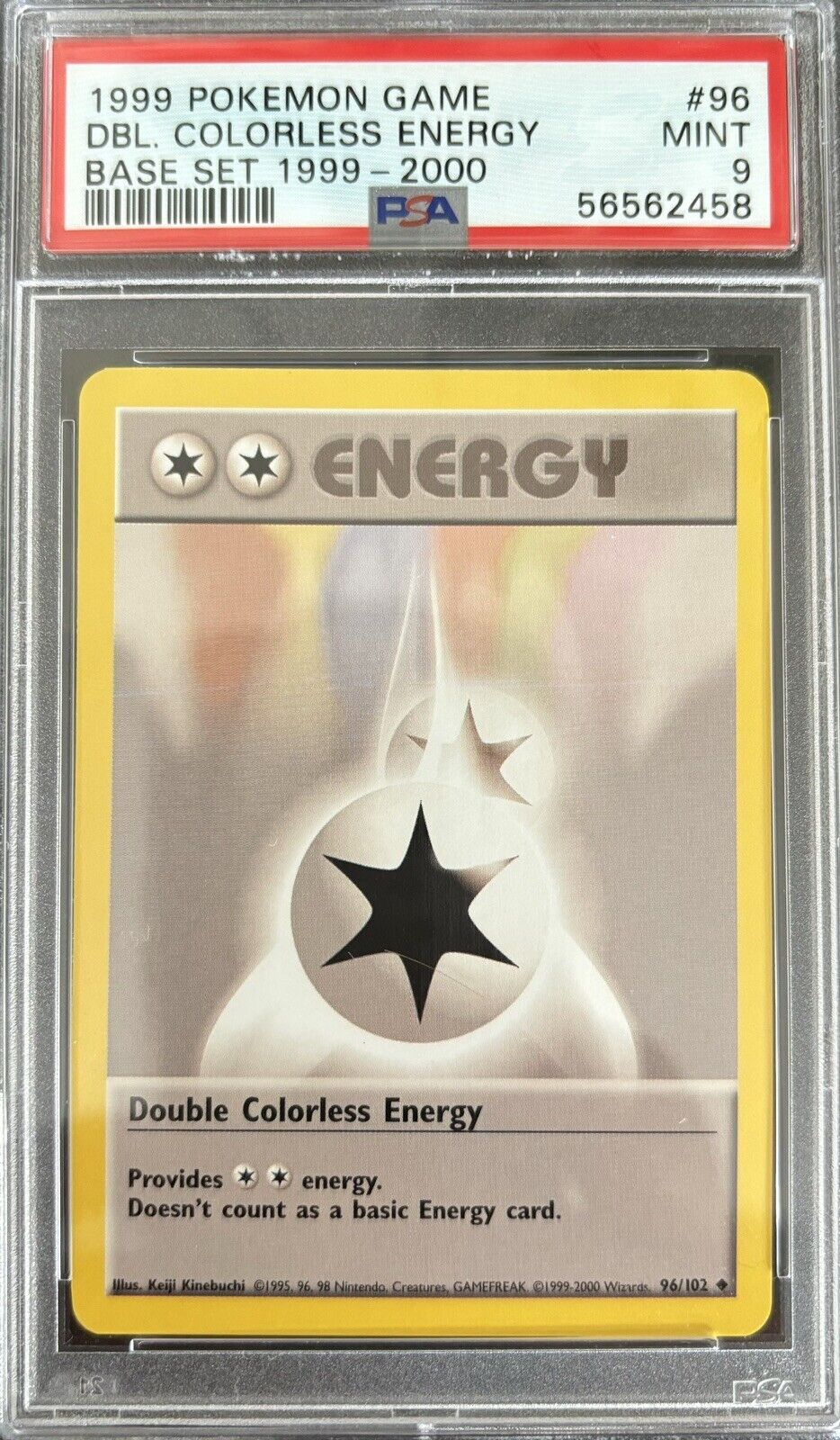Double Colorless Energy Base Set 96/102 - 4TH PRINT ©️ 1999 - 2000 PSA 9