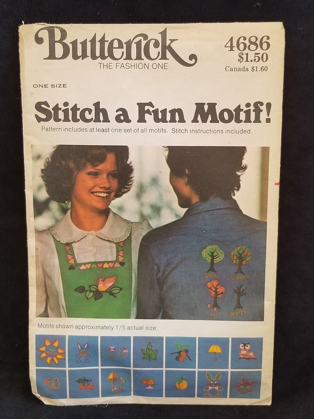Vintage Butterick Sewing Pattern 4686 Stitch A Fun Motif Appliques 