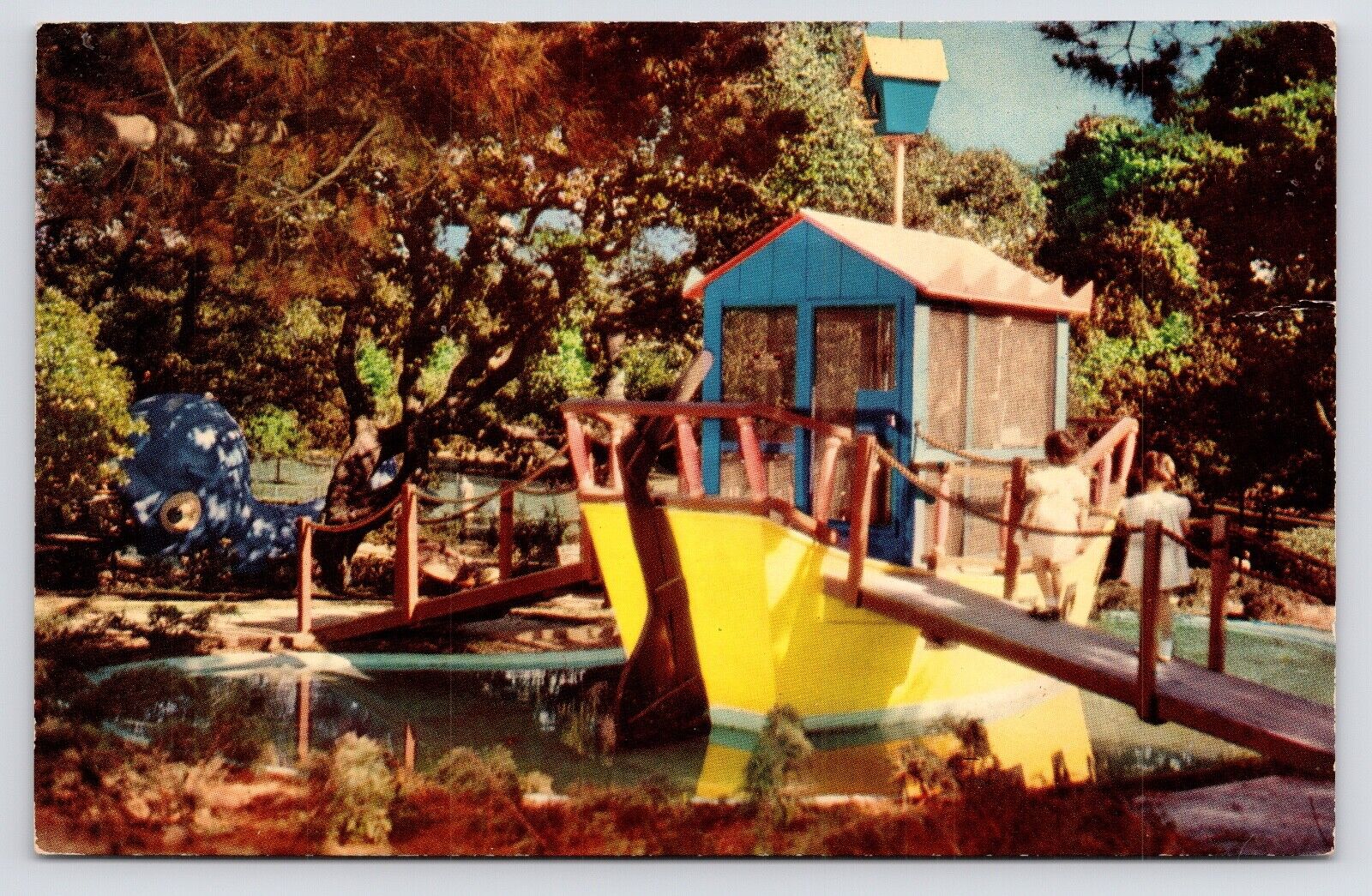 1950s~Childrens Fairyland~Theme Park~Noah\'s Ark~Oakland CA~Vintage 50s Postcard