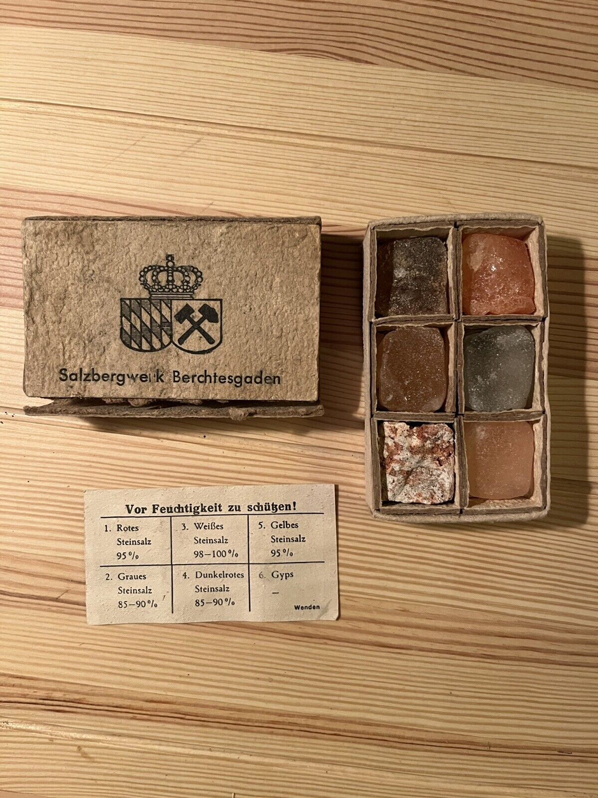 Vintage Salzbergwerk Berchtesgaden Rock Salt in Box 1950s From Germany *RARE*