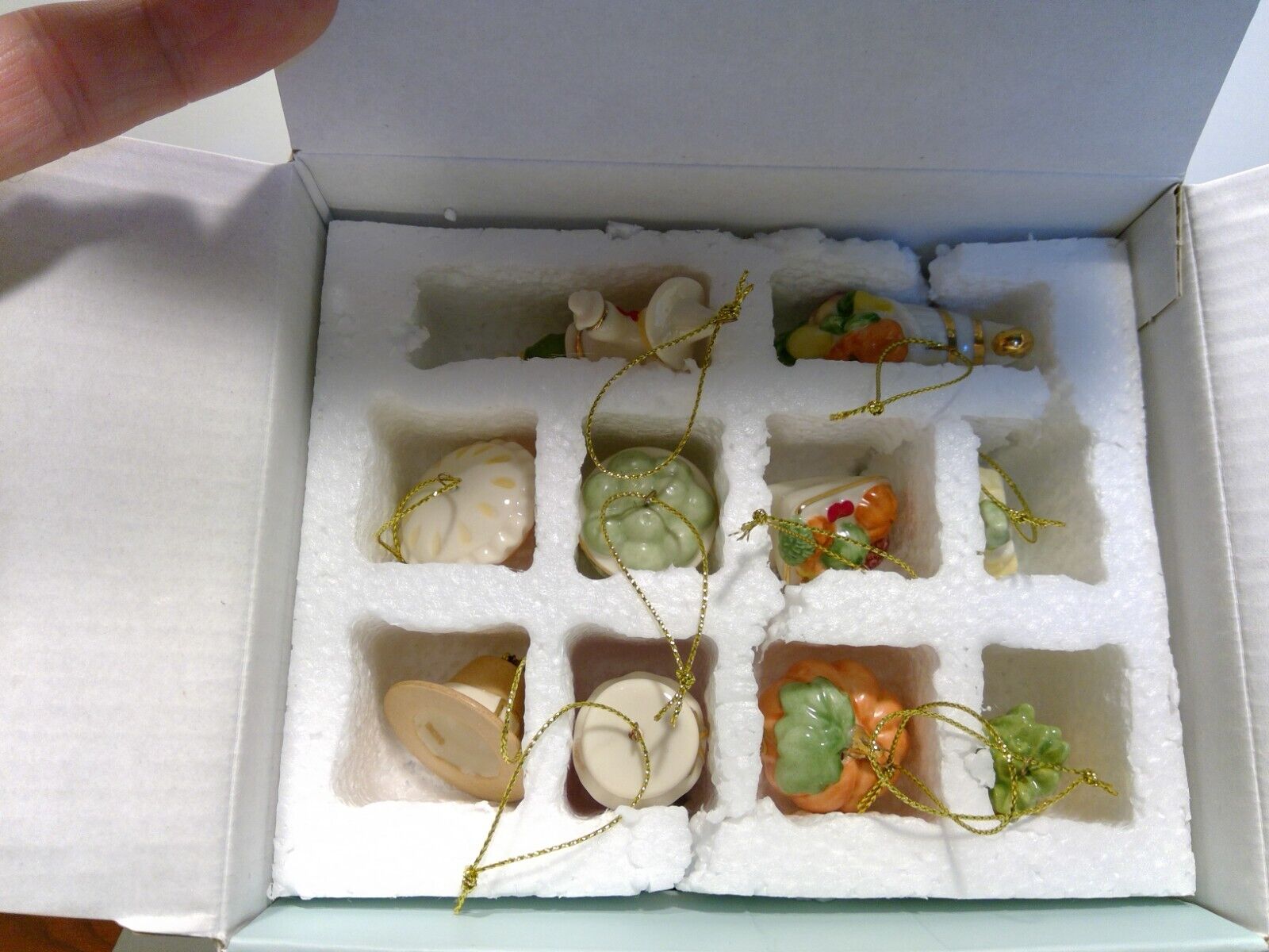 Boxed Set of 10 Lenox China Miniature Autumn Favorites Ornaments