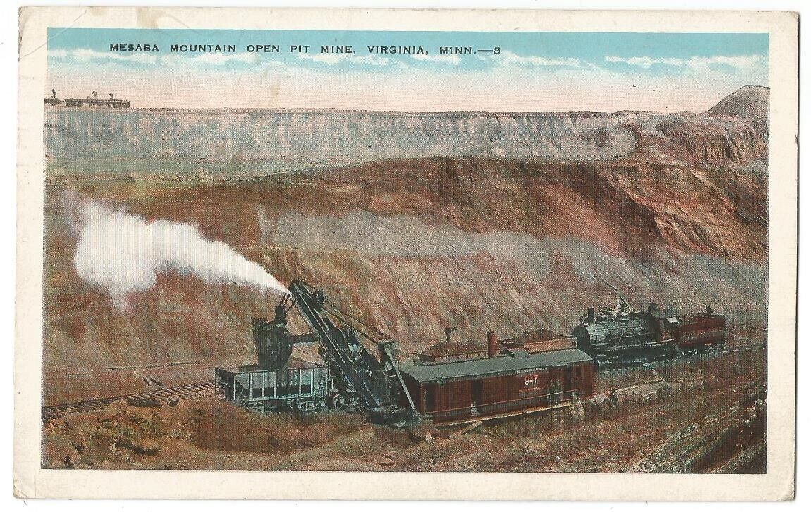 Virginia Minnesota MN ~ Mesaba Mountain Open Pit Mine 1920's