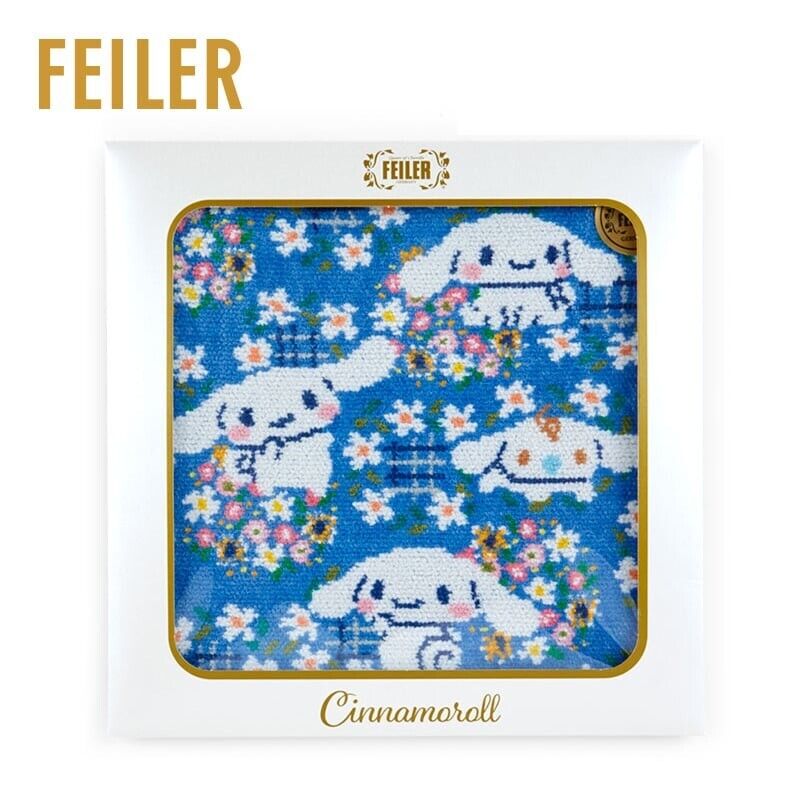 Feiler Sanrio Collaboration Chenille Handkerchief Cinnamoroll Flower Garden NEW