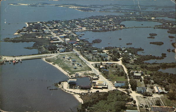 1961 Aerial View Showing Main Street,State Park and Cedar Key Sea Food Industrie