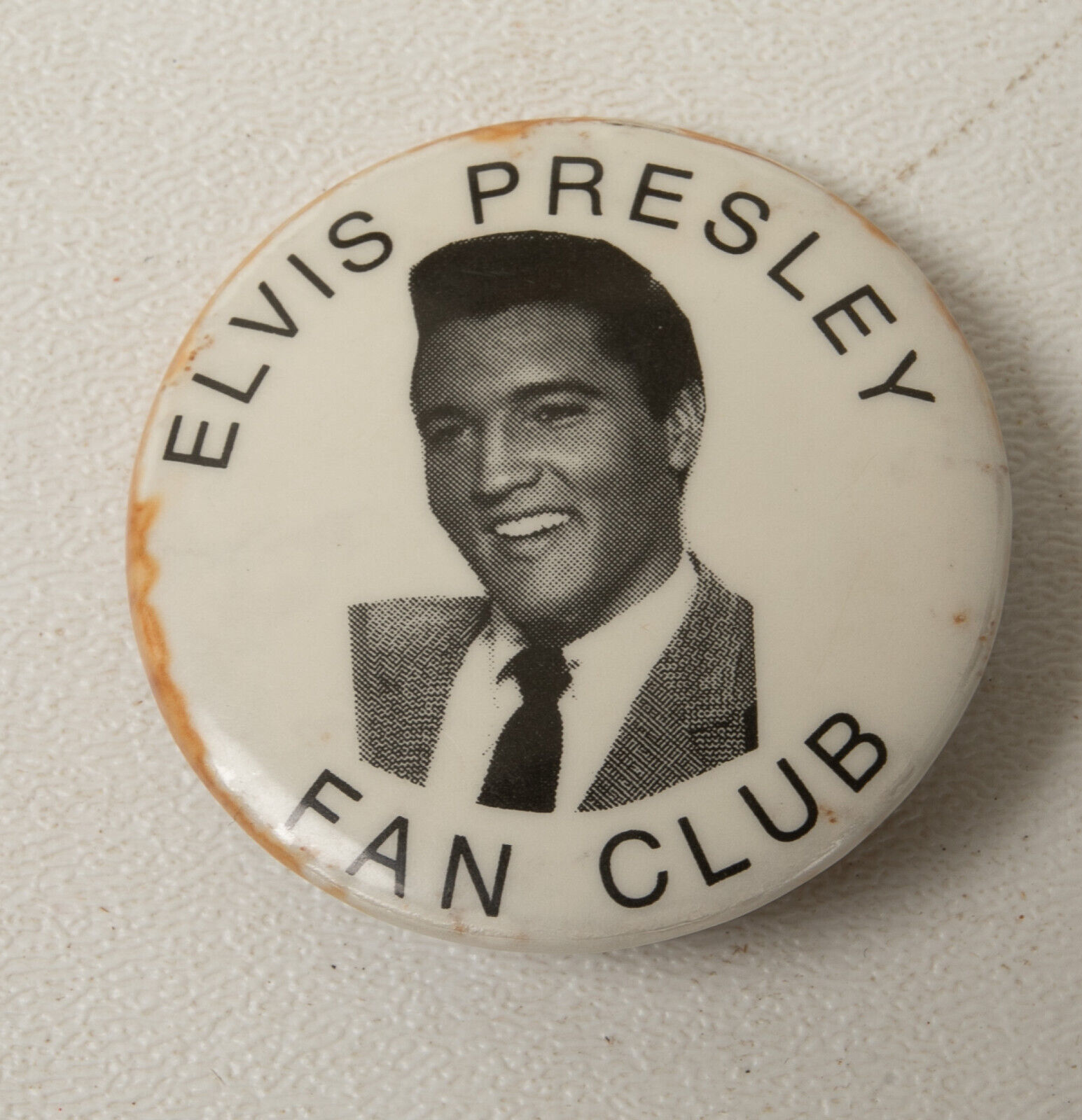 Elvis Presley Pinback Button (B3R-47) Vintage (JSF6) Fan Club Black & White