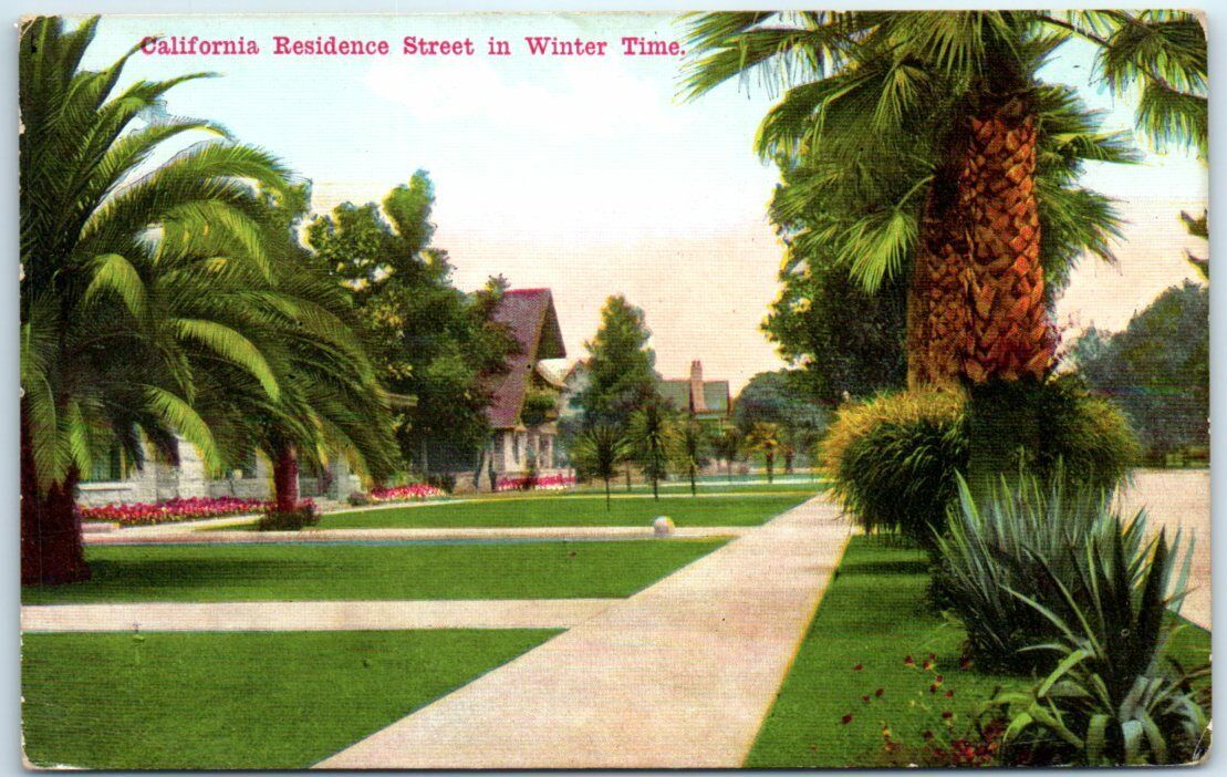 Postcard - California Residence Street, California