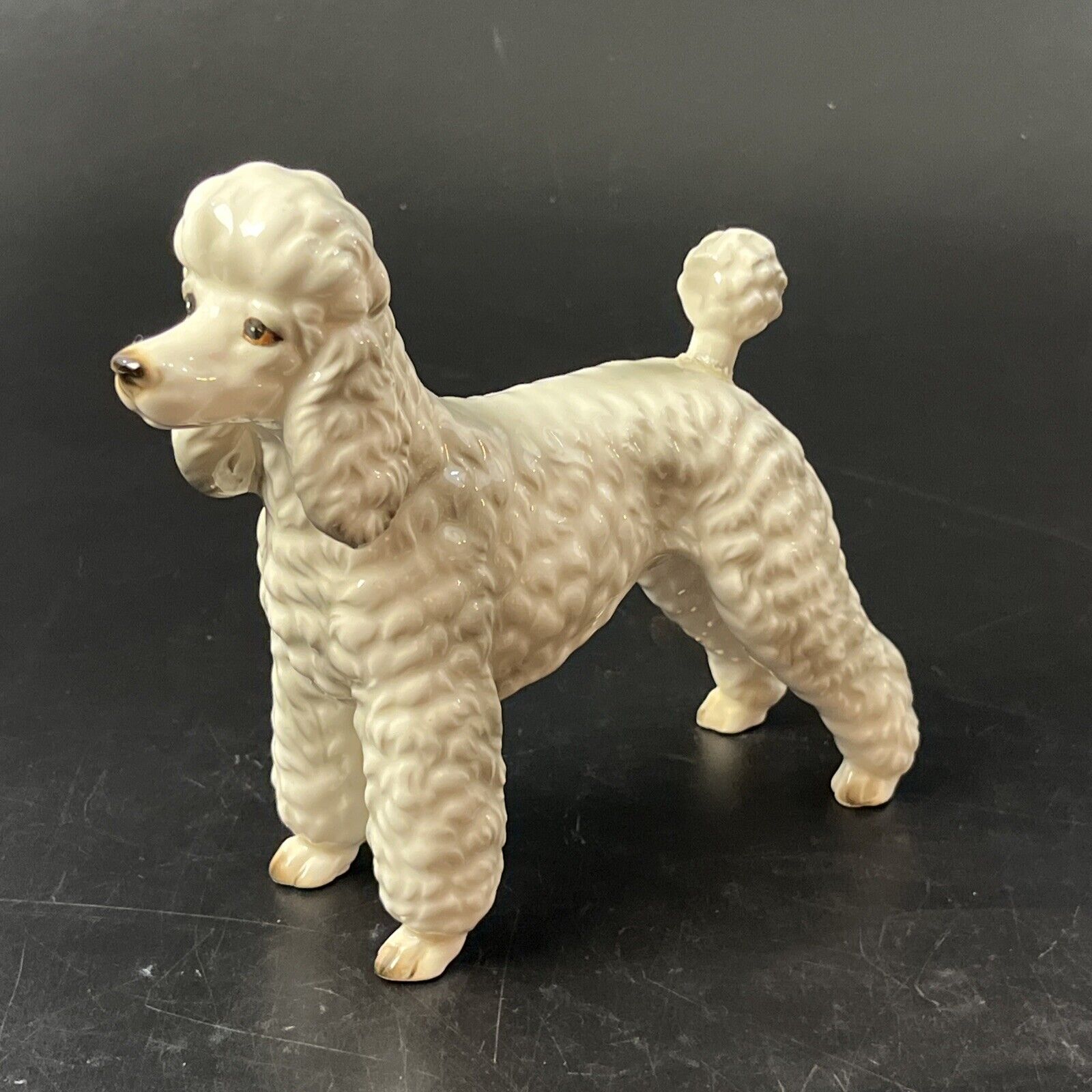 Shafford White Poodle Dog Figurine Japan Large Porcelain 7” Tall #169 (As Is)