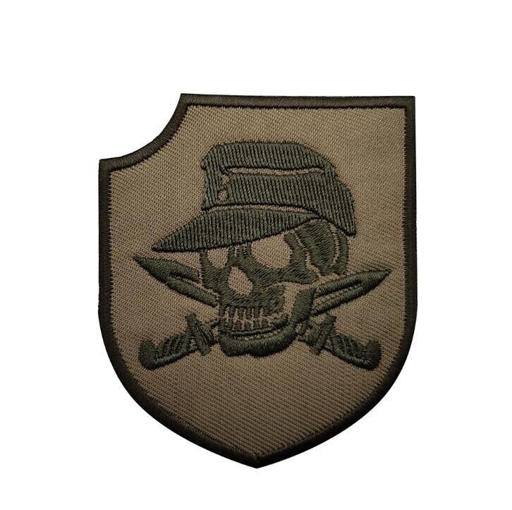 Gosht Skull Russia Russian Army Tatical Hook Loop Patch Embridered Badge Tan