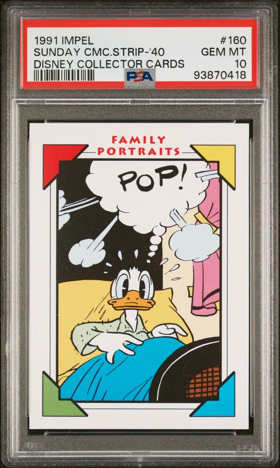 1991 Disney Collector Cards #160 Sunday Comic Strip 1940 PSA 10 Donald Duck