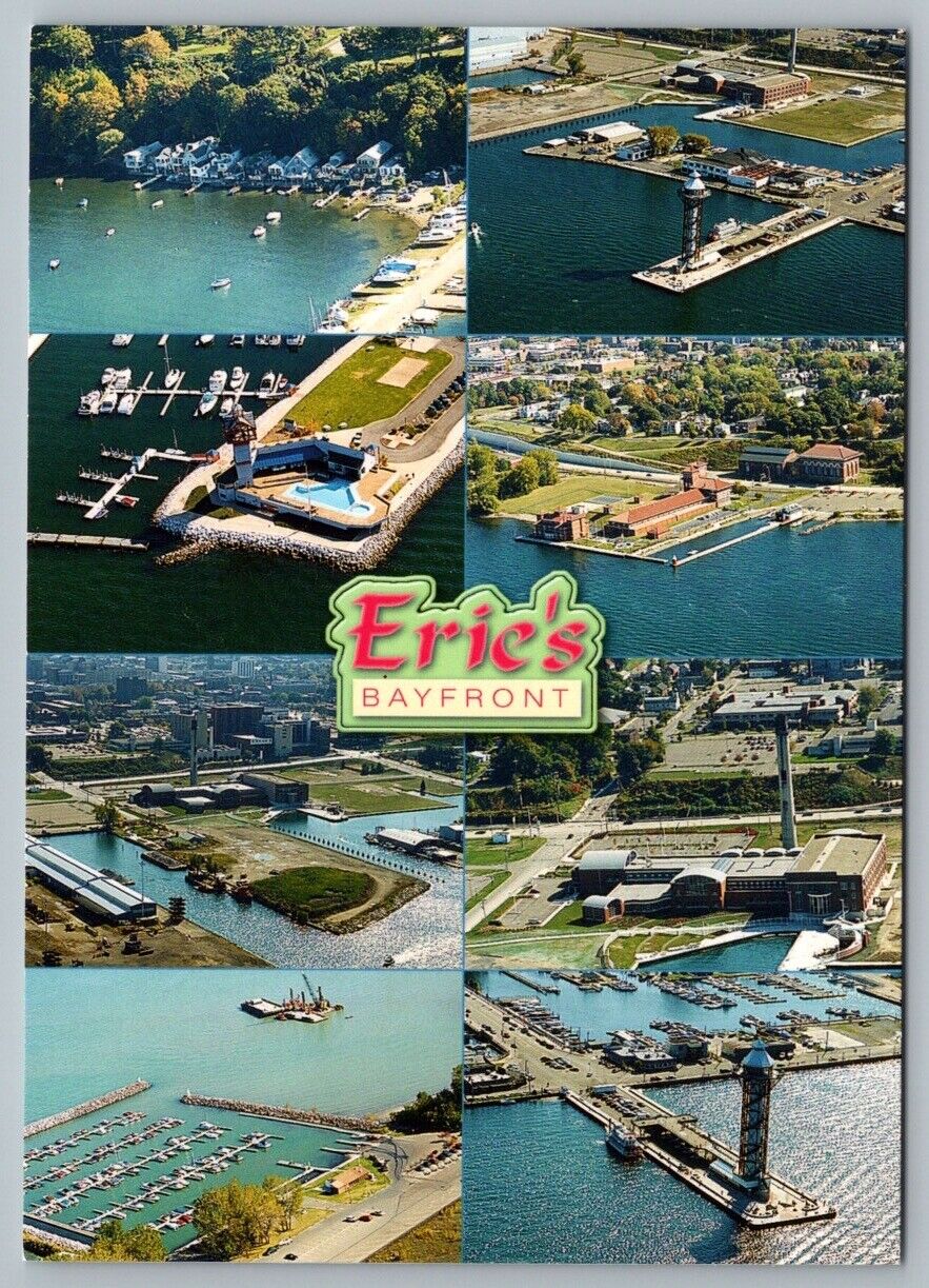 Postcard Pennsylvania Erie\'s Bayfront Multi Aerial View