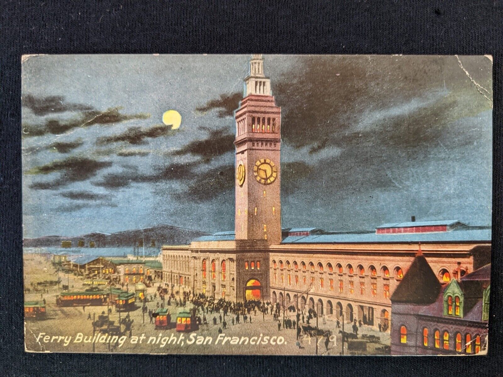 Ferry Building at Night, San Francisco (c1907) - Unposted - Edward Mitchell
