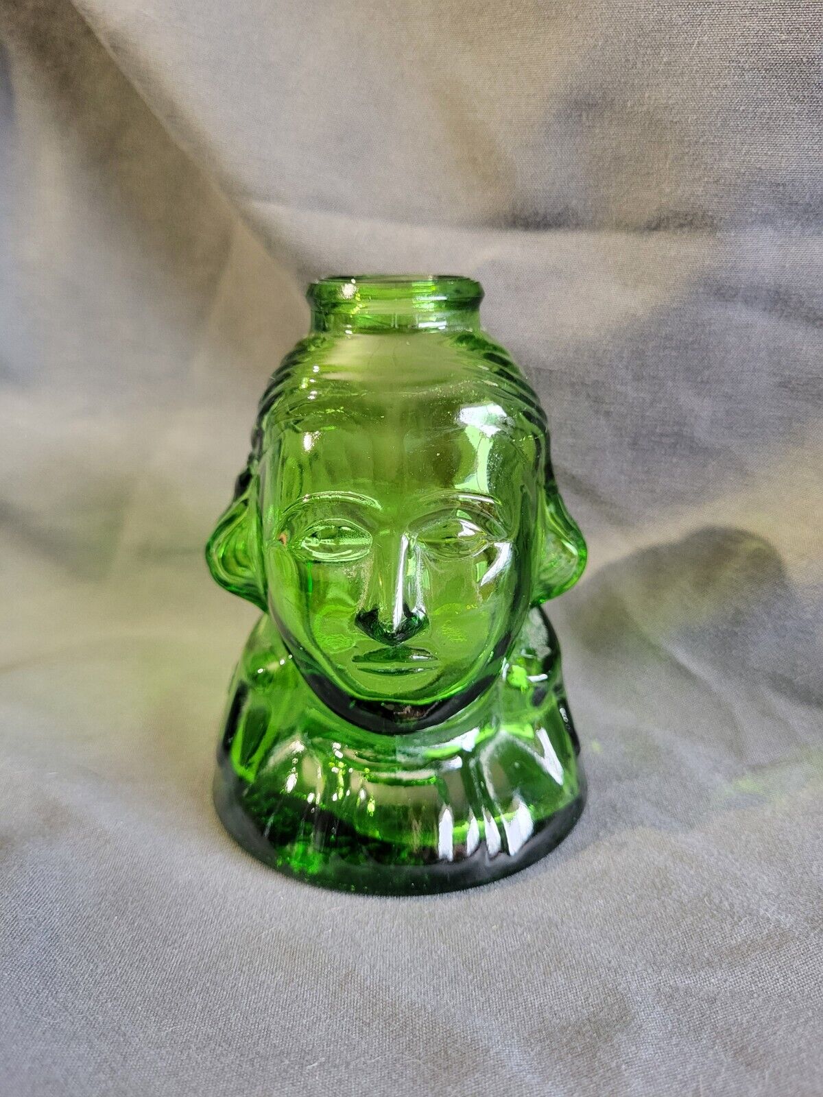 Wheaton Green Glass George Washington Bottle, Salt & Pepper Shaker