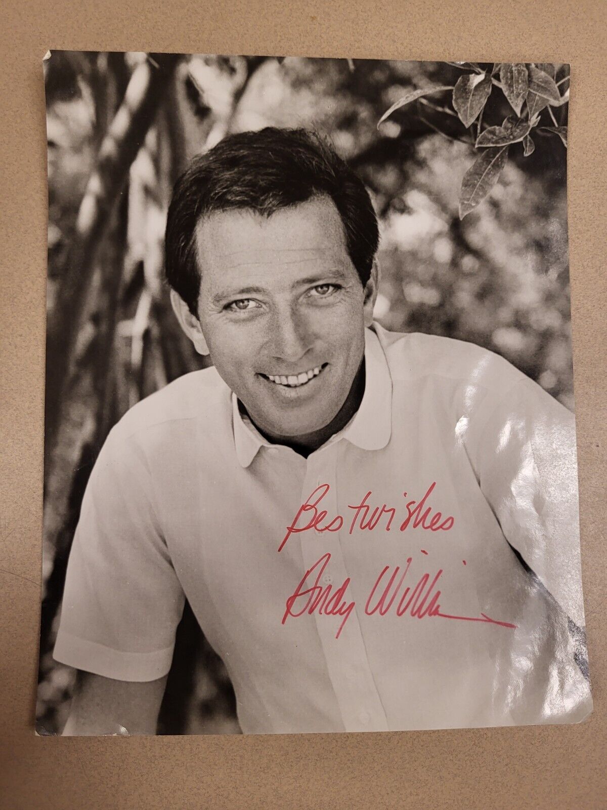 Andy Williams Autographed With Best Wishes Headshot 7.5