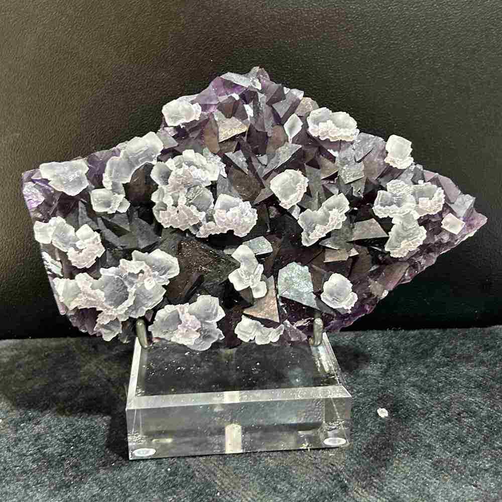 Top  4.4LB Natural Amethyst Calcite Specimen Quartz Crystal Mineral Decor