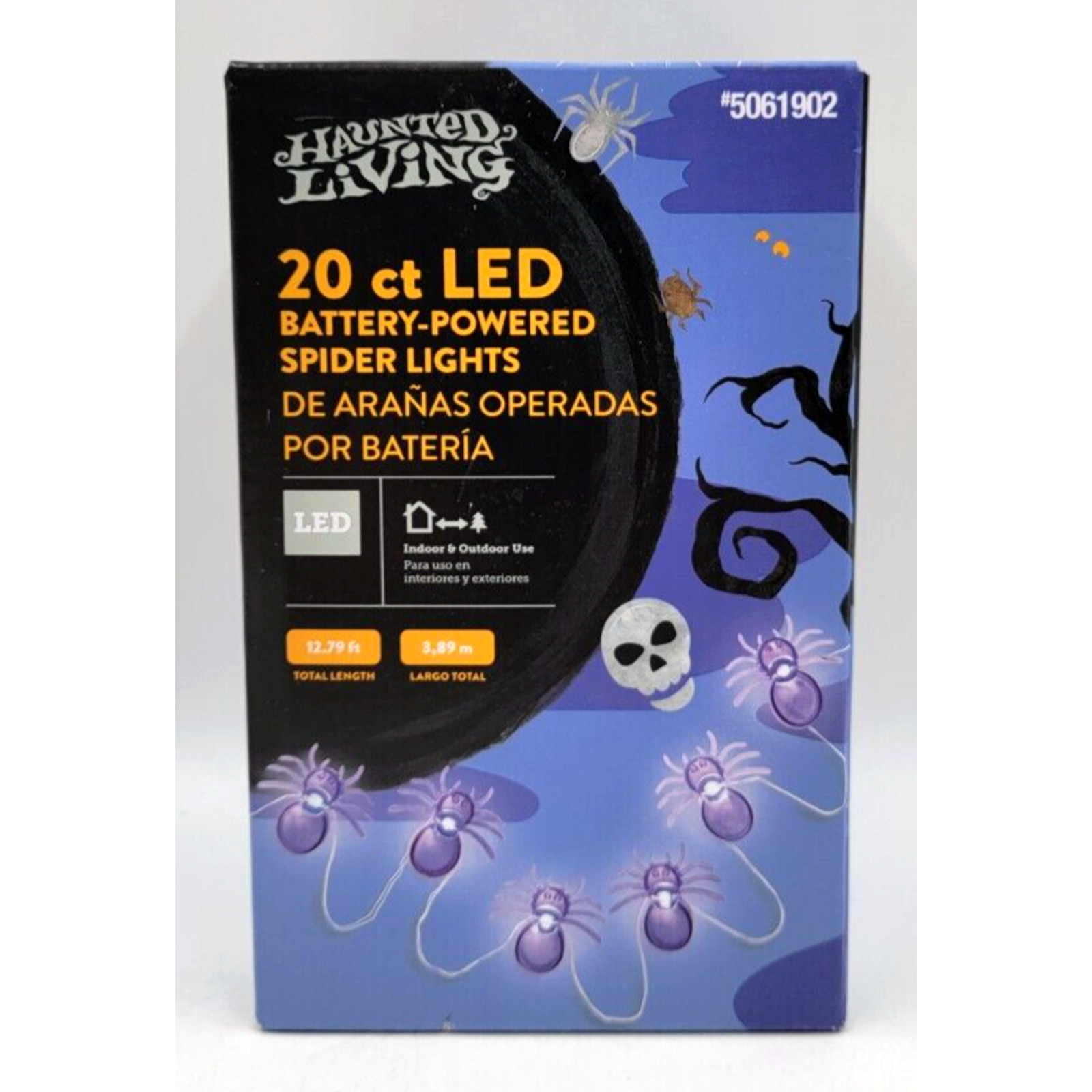 Haunted Living 20 ct Halloween LED Battery Powered Spider Lights Indoor Outdoor