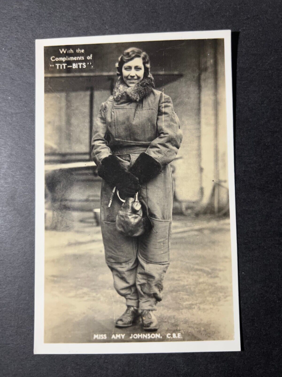 Mint Aviation Amy Johnson RPPC Portrait Postcard Famous Aviator