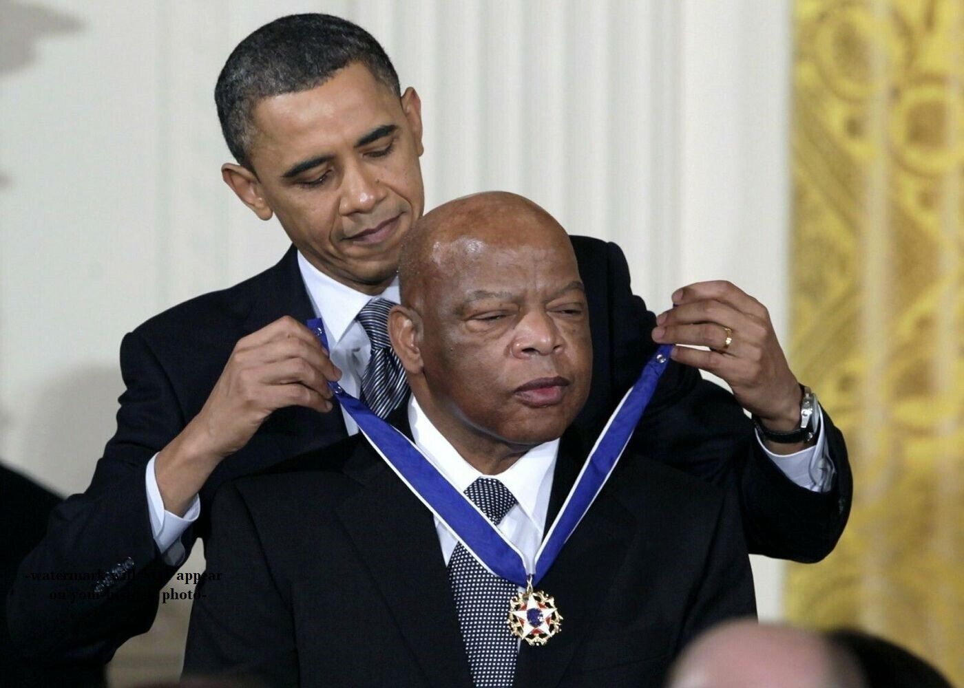 Barack Obama John Lewis PHOTO Black Civil Rights Hero Medal Award Ceremony