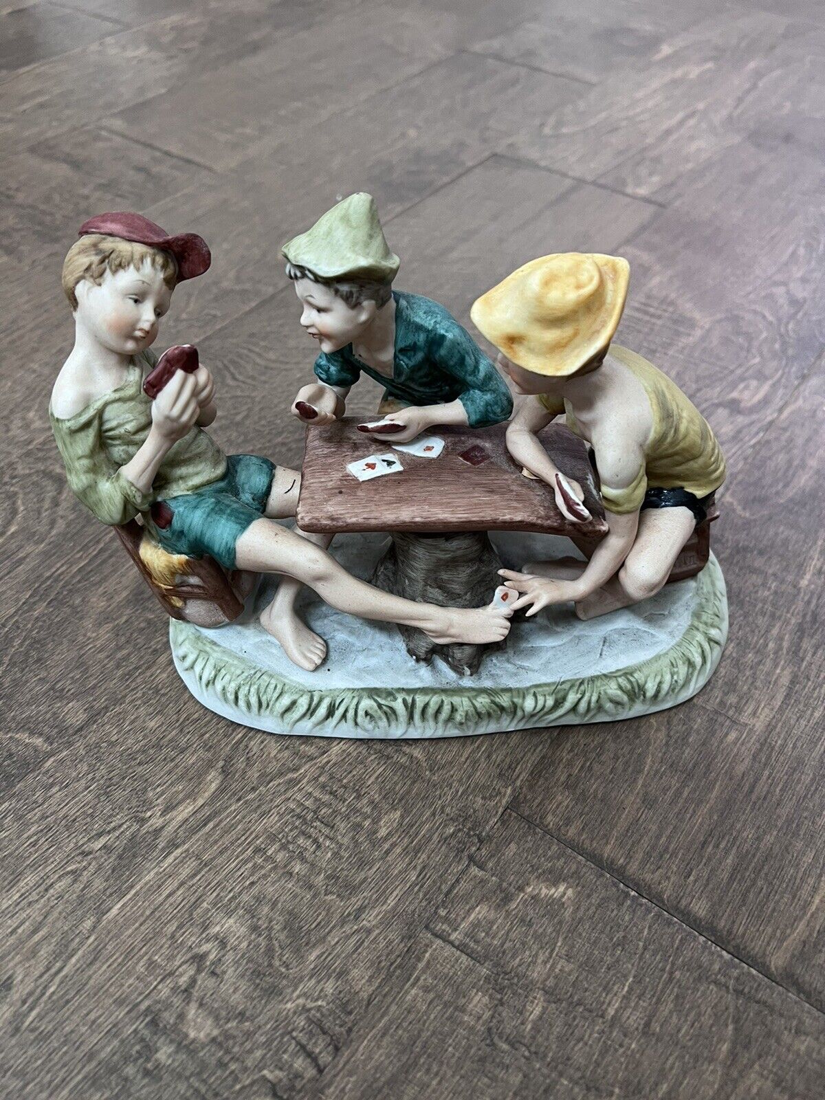 Capodimonte The Three Cheaters Poker Players Porcelain Sculpture 10\