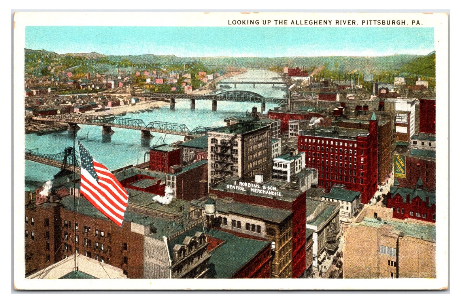 VTG 1920s - Allegheny River View - Pittsburgh, Pennsylvania Postcard (UnPosted)