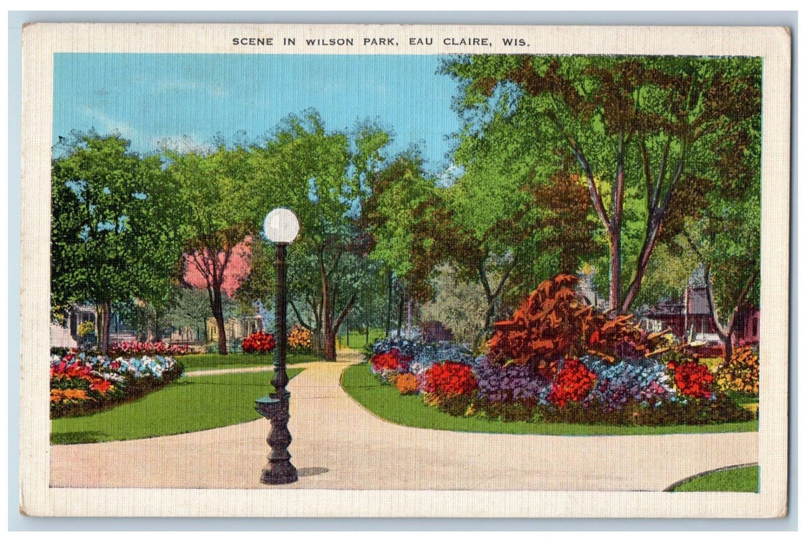 c1940's Scene in Wilson Park Eau Claire Wisconsin WI Vintage Postcard