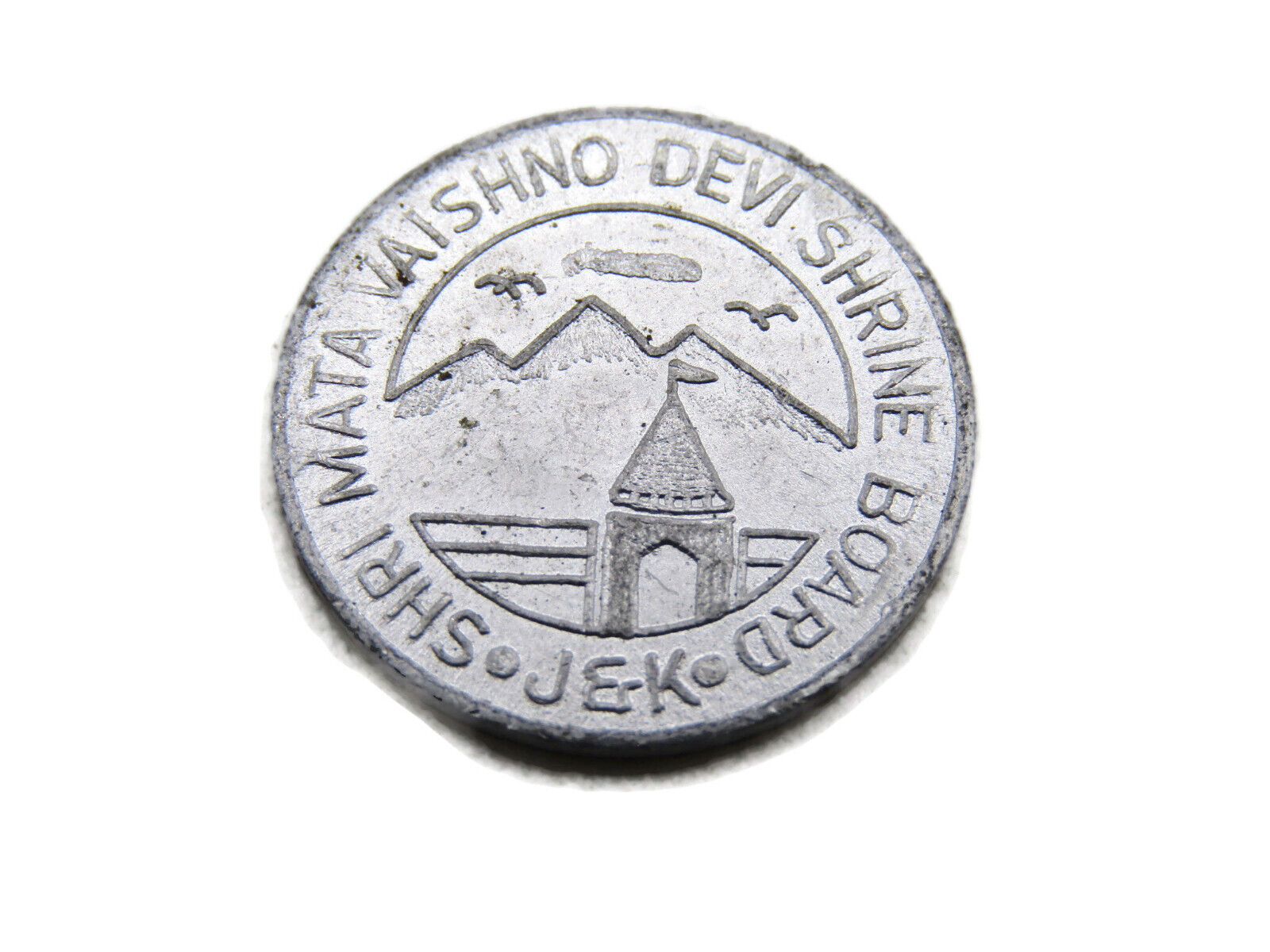 Mata Vaishno Devi Shrine Board Token Coin J&K SHRI Silver Tone
