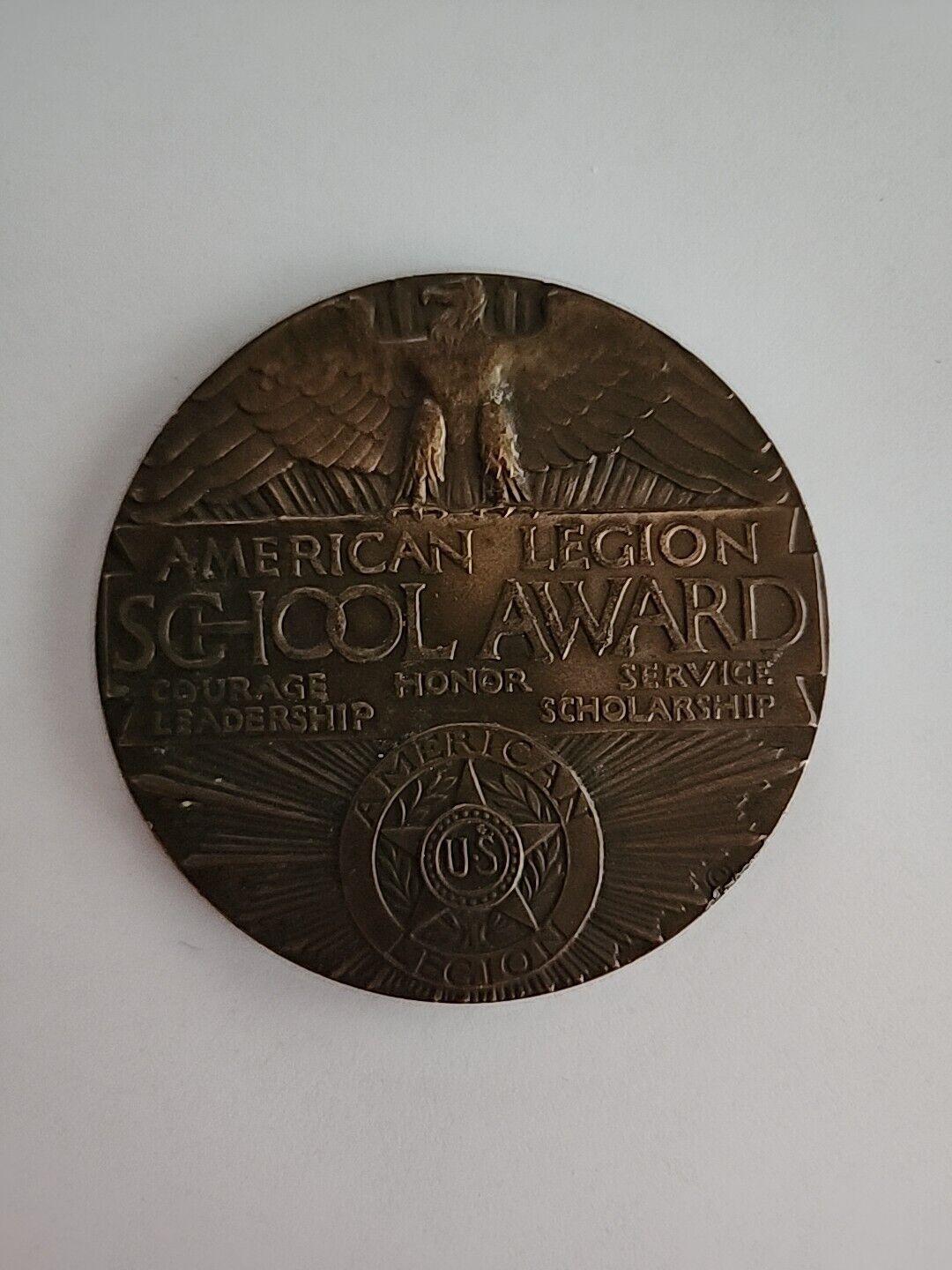 Bronze 1922 American Legion School Award For God & Country 3\