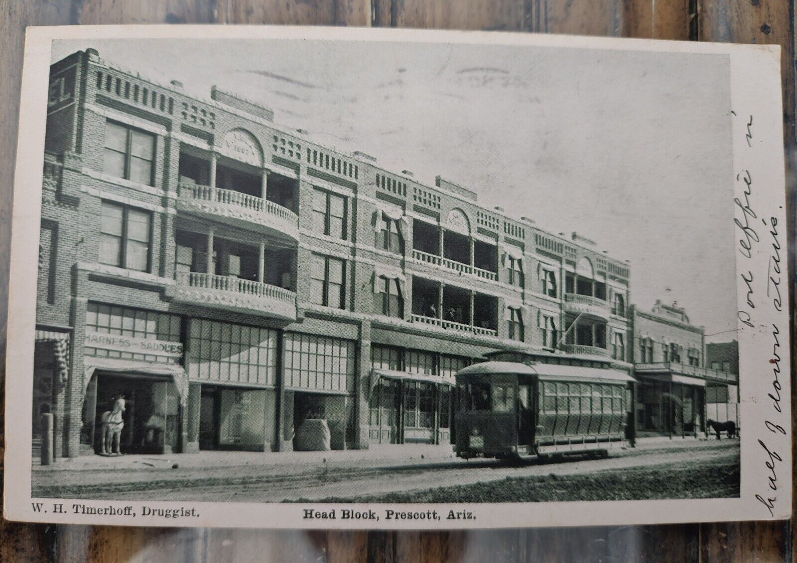 Rare 1912 Head Block PRESCOTT ARIZONA AZ TROLLEY Streetcar sharp  Post Card