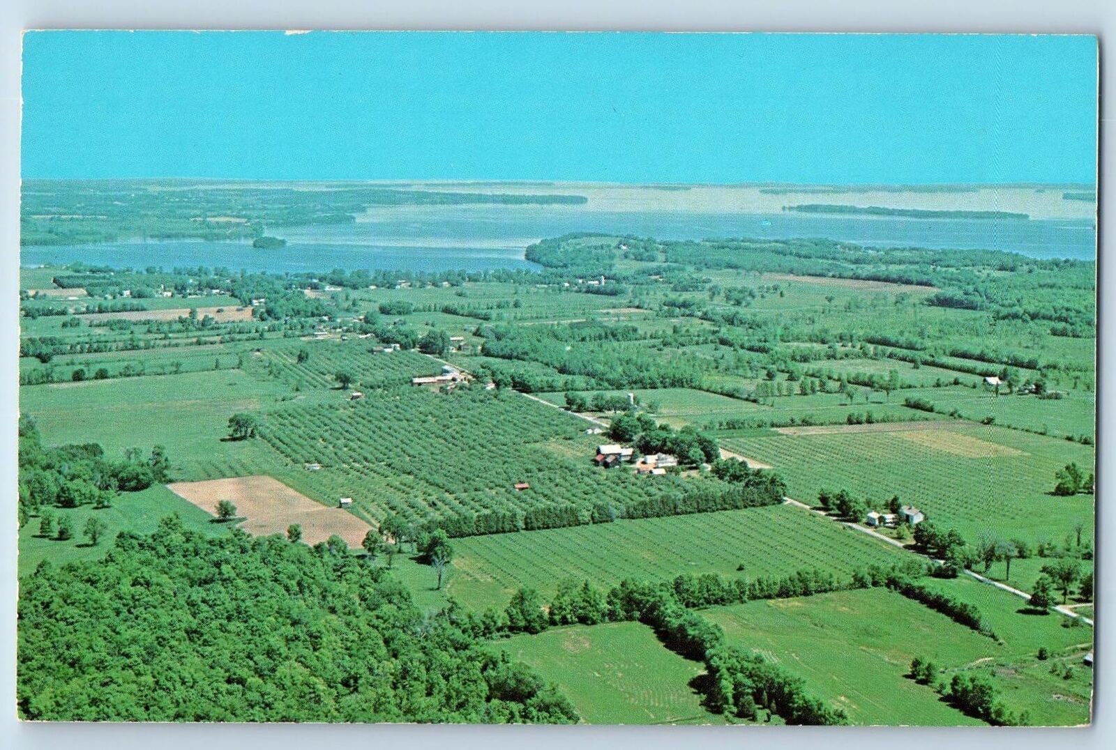 South Hero Vermont VT Postcard Aerial View Of Allenholm Farm c1960's Vintage