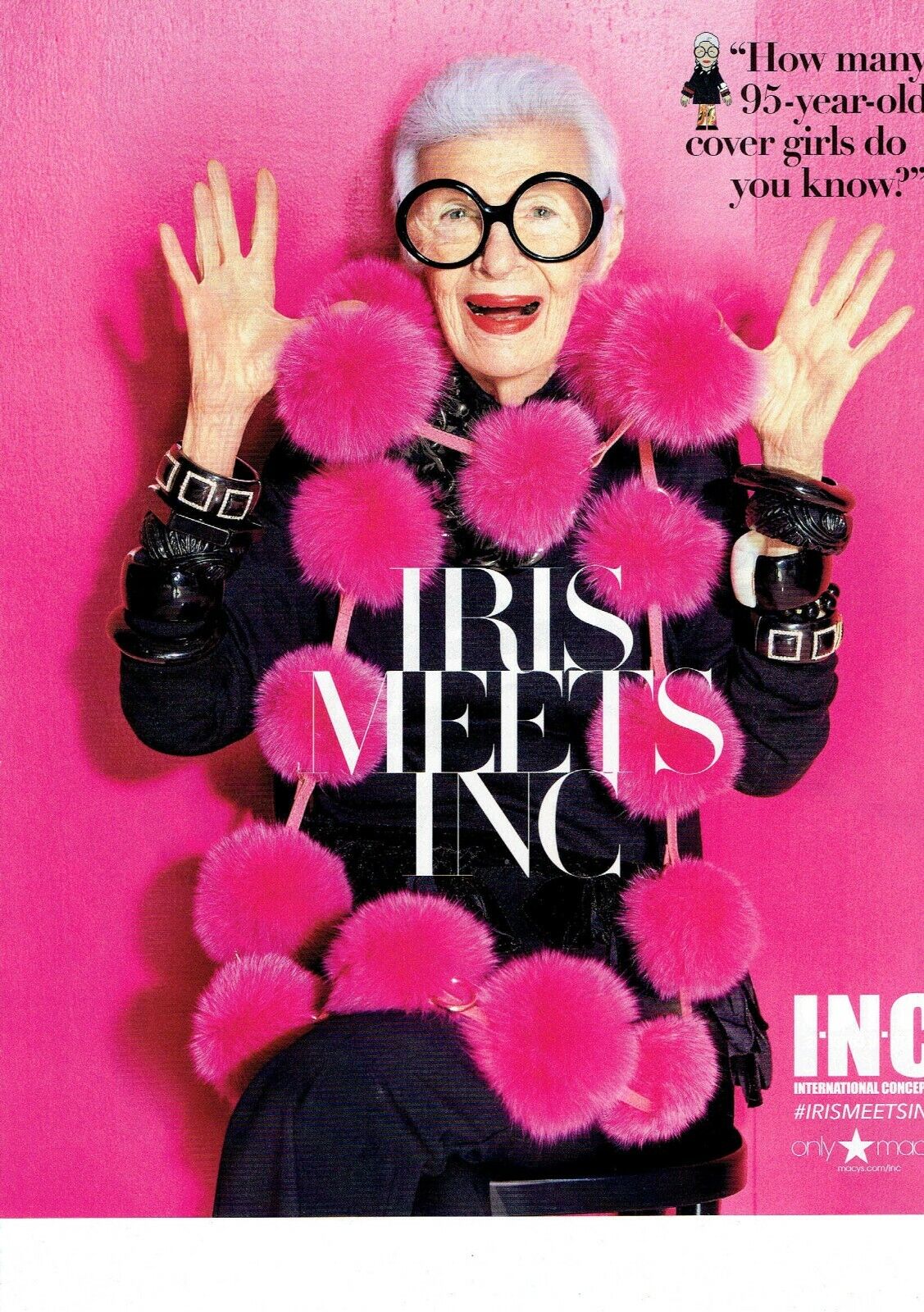 Iris Apfel INC for MACY\'S Original Magazine Print Ad 3pg 2016 clippings Vojtova 