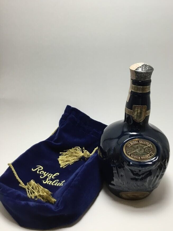 Chivas Brothers Empty Blue Bottle Royal Salute 21 Scotch Whiskey 375ML Wade Engl