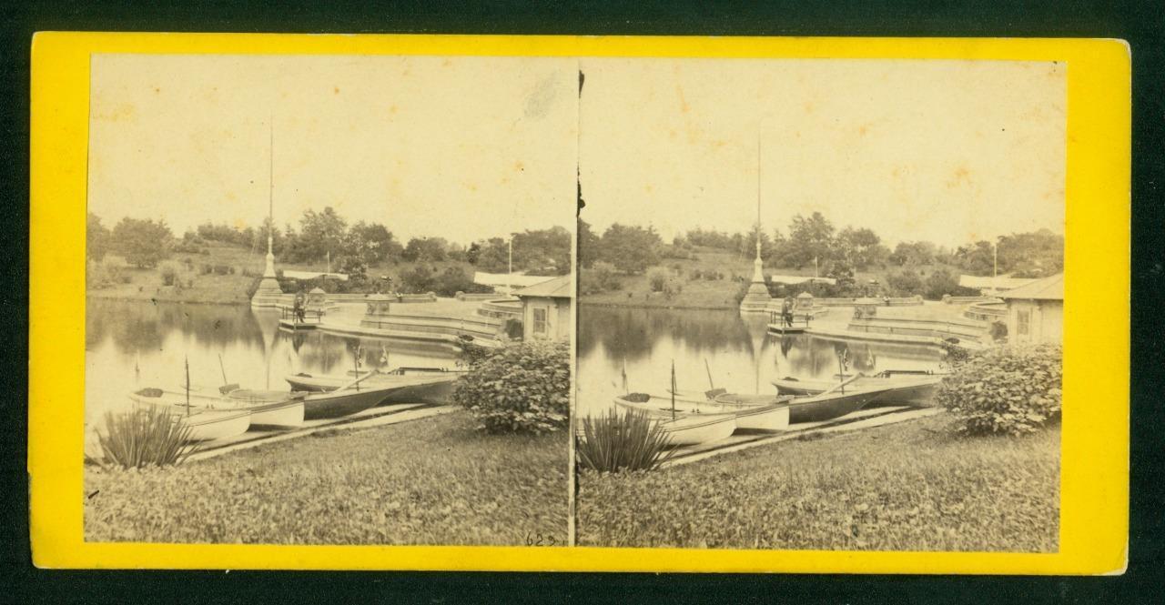 a893, E & H T Anthony Stereoview, #6221, The Boat Landing at Terrace, NY, 1870s
