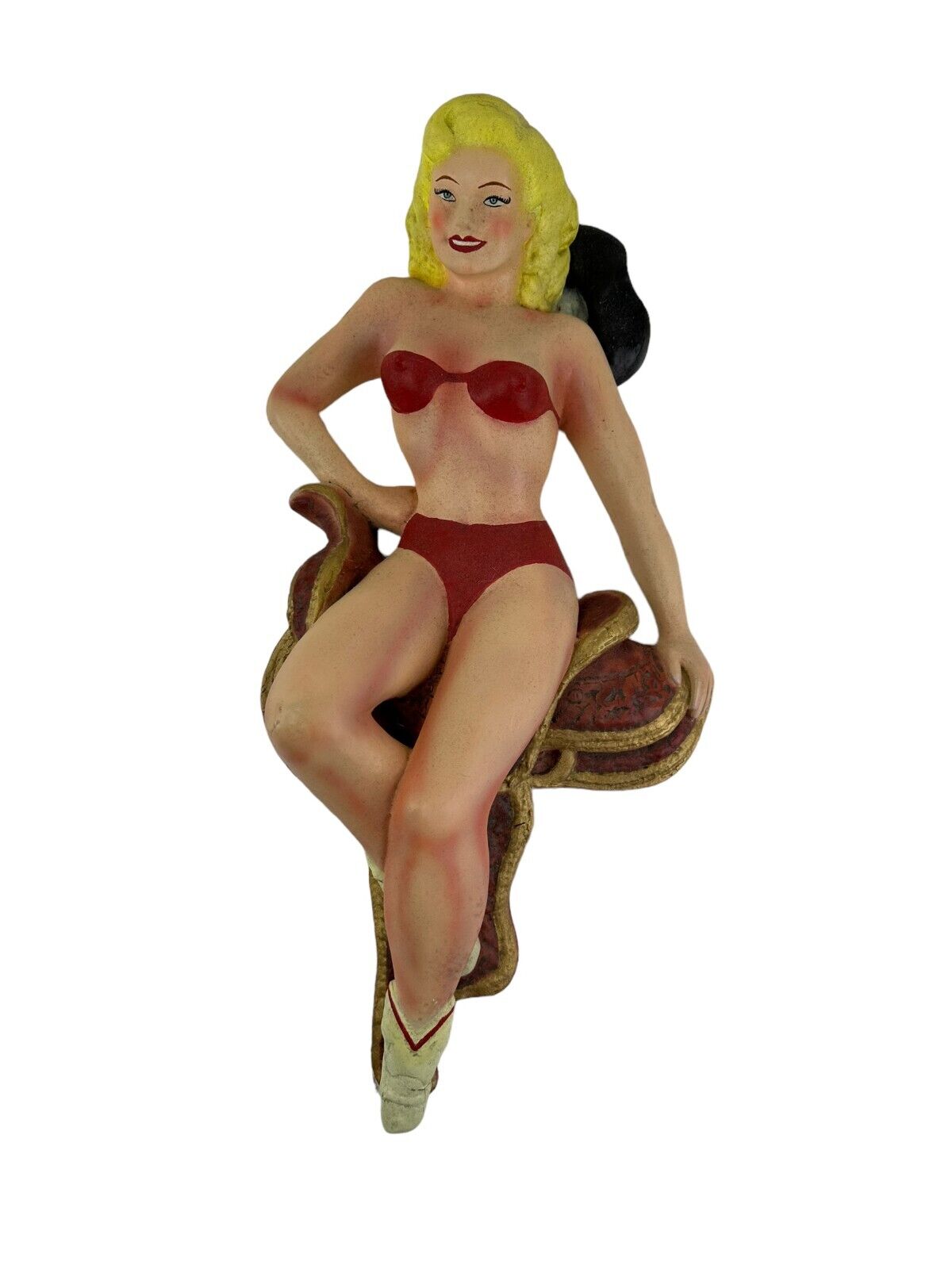 Vintage Cowgirl Chalkware Pinup Girl c. 1950\'s