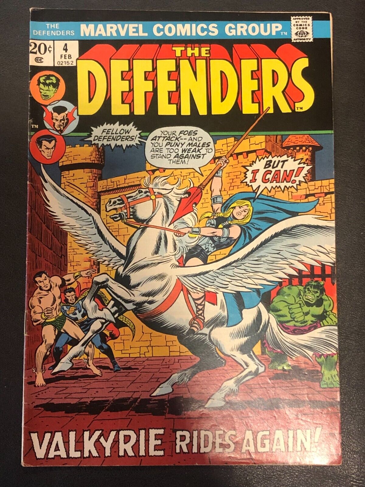 The Defenders #4 Marvel Comic Book 1973 Valkyrie App. Medium Condition
