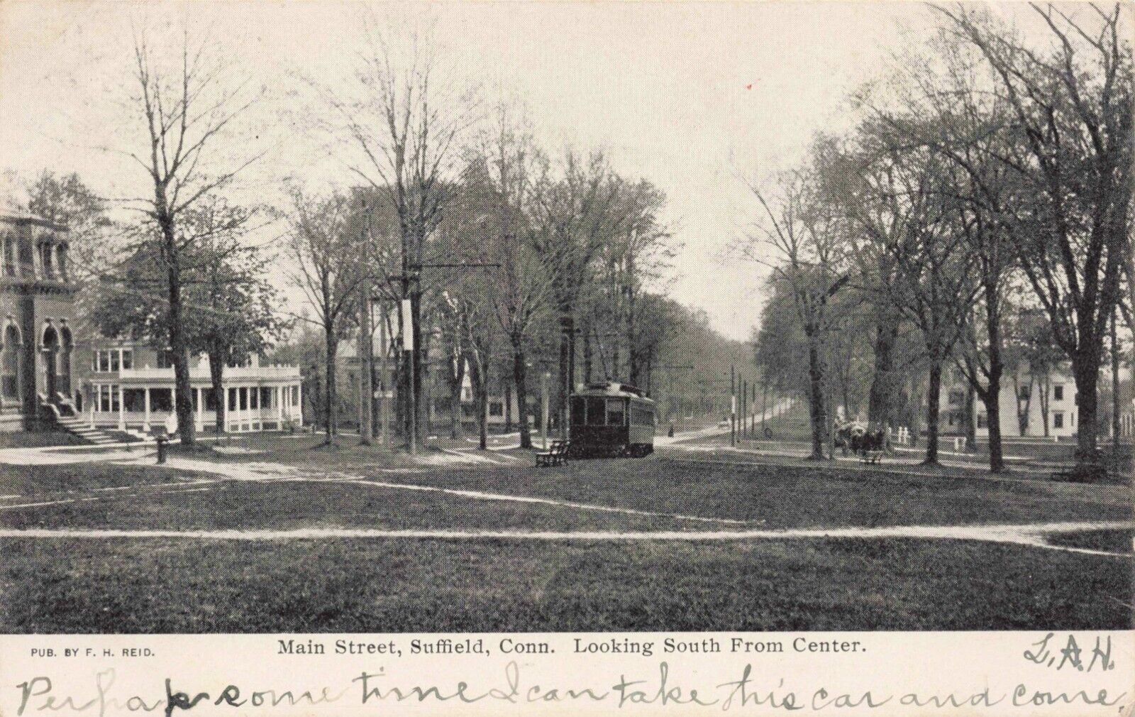 Main Street Suffield Conn Looking South from Center postcard 3.10