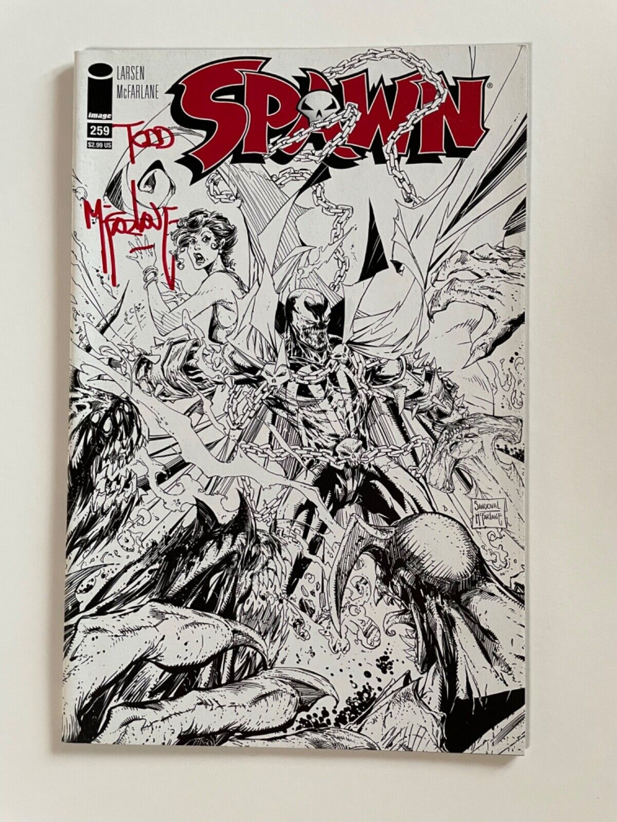Spawn #259 Near Mint, SIGNED Todd McFarlane Image Comics (Black And White)