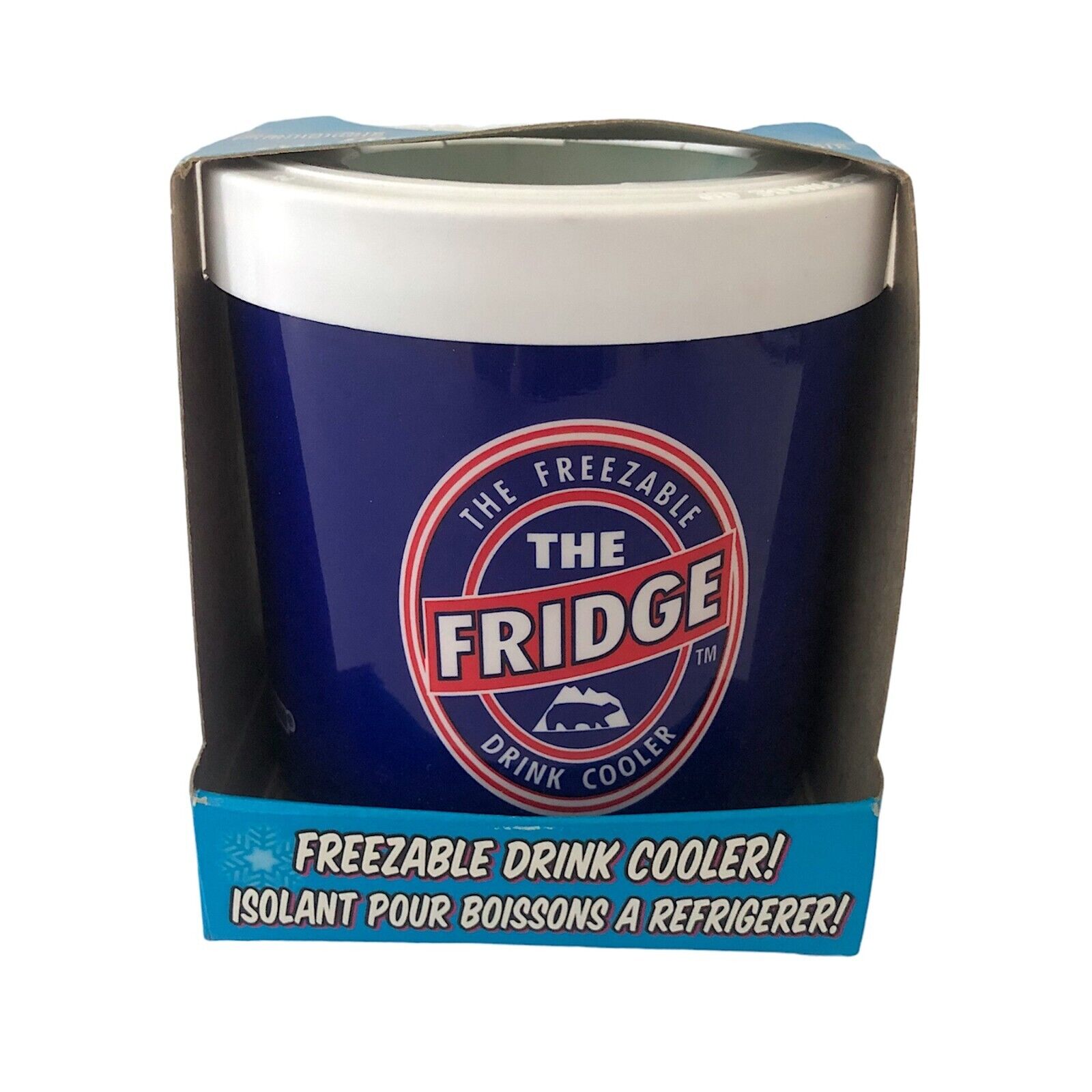 Lifoam THE FRIDGE Freezable Drink Can Cooler Classic Blue Gel Koozie USA NEW