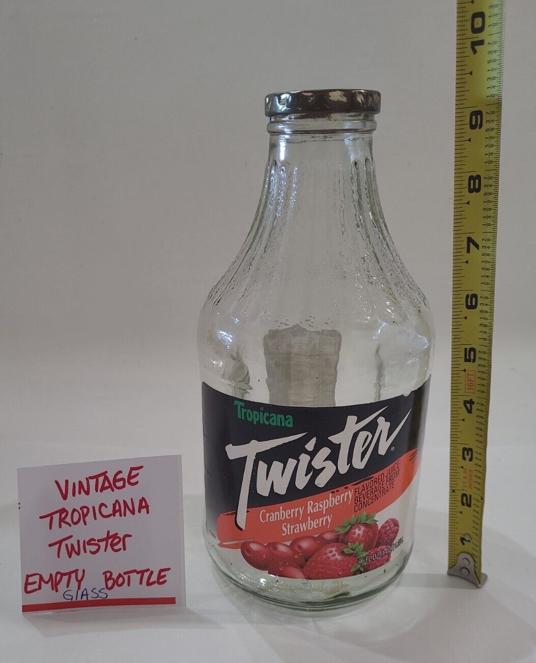Tropicana Twister Glass Bottle Jug Juice Vintage 1980's 1990's Movie Prop Old