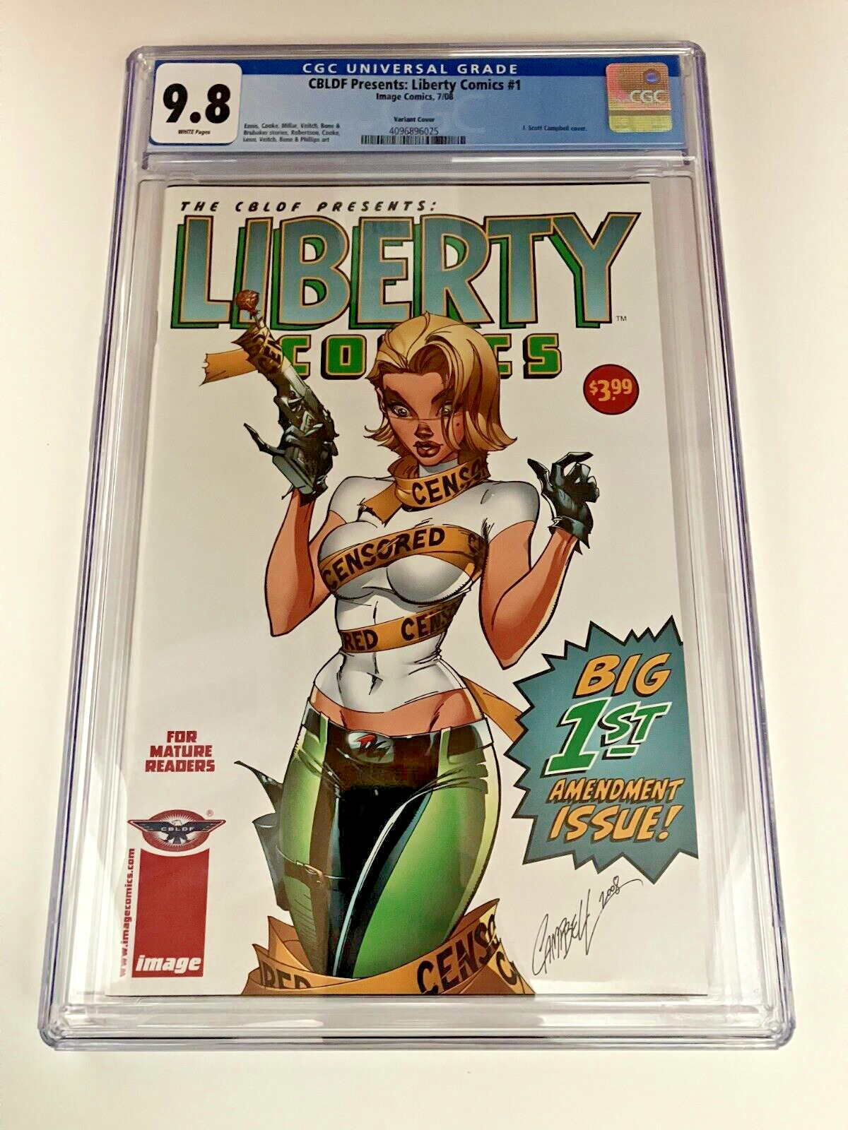 CBLDF Presents Liberty Comics #1 - CGC 9.8 - J. Scott Campbell Cover