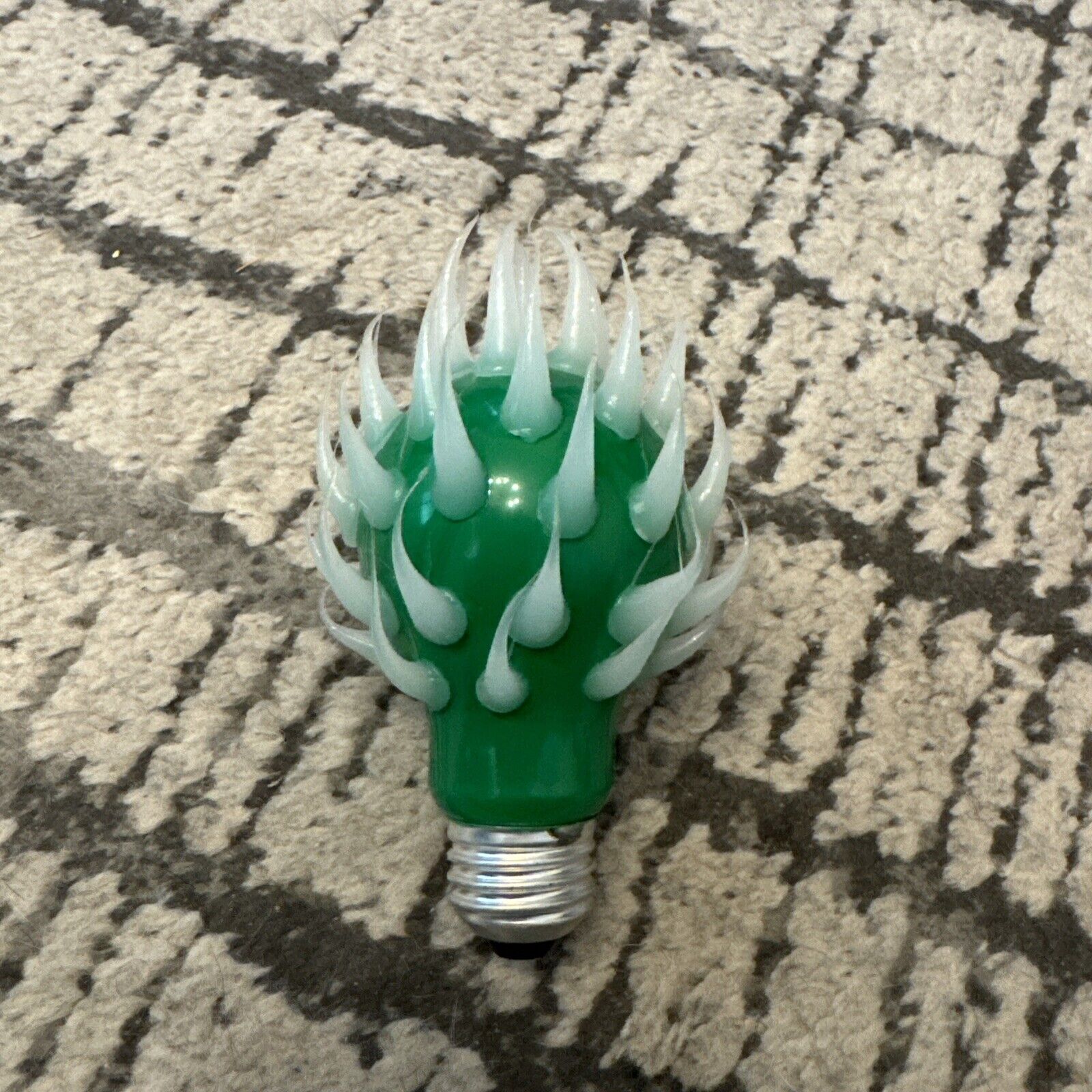 Christmas Retro Neon Green Drip Wax/Rubber style Light Bulb -Works