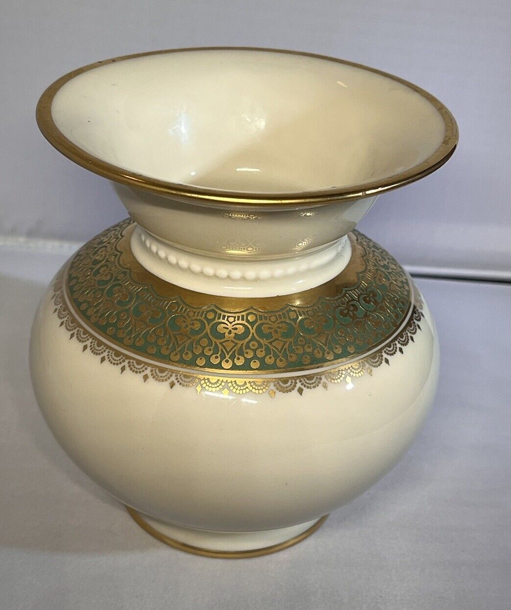 Vintage Porcelain Thomas Ivory Bavaria Vase Rosenthal Goldbrokat DRP No. 655505