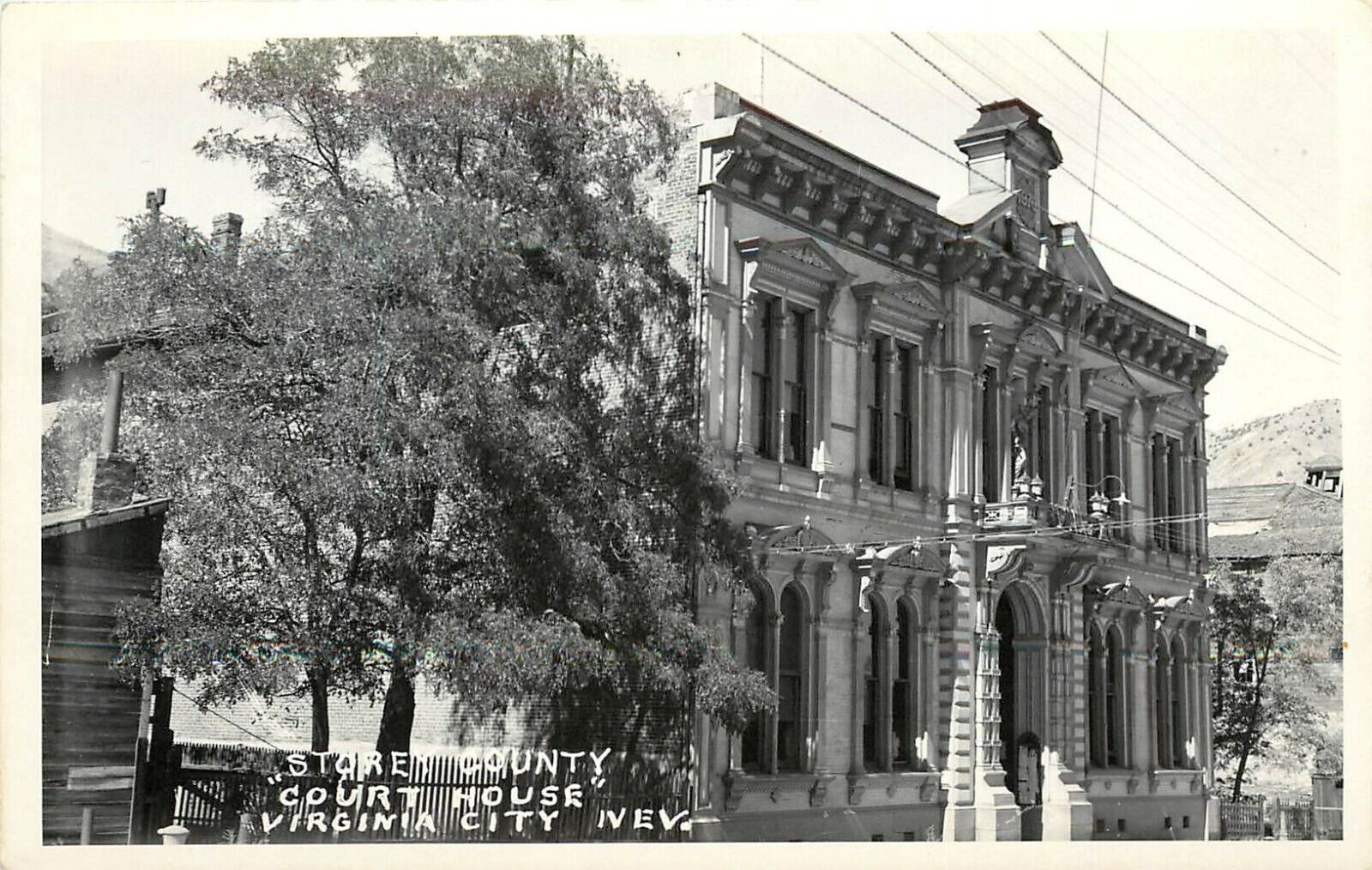 RPPC Postcard; Storey County Court House, Virginia City NV Built 1878 Unposted