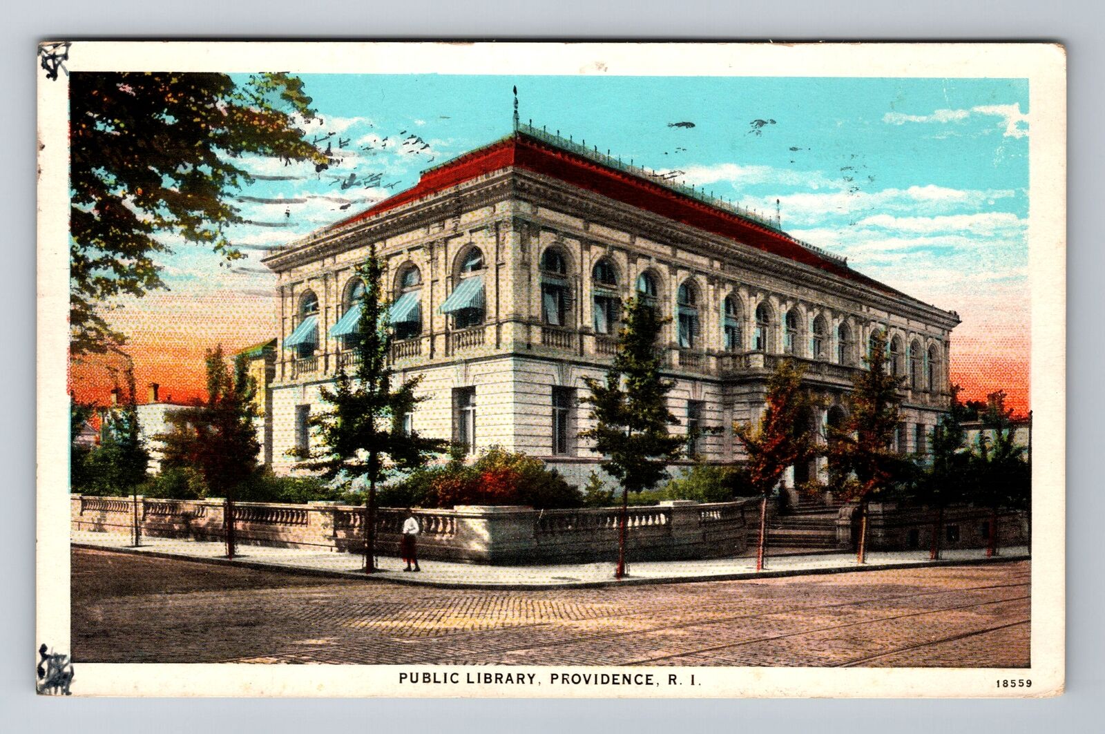 Providence, RI-Rhode Island, Public Library c1932, Vintage Souvenir Postcard