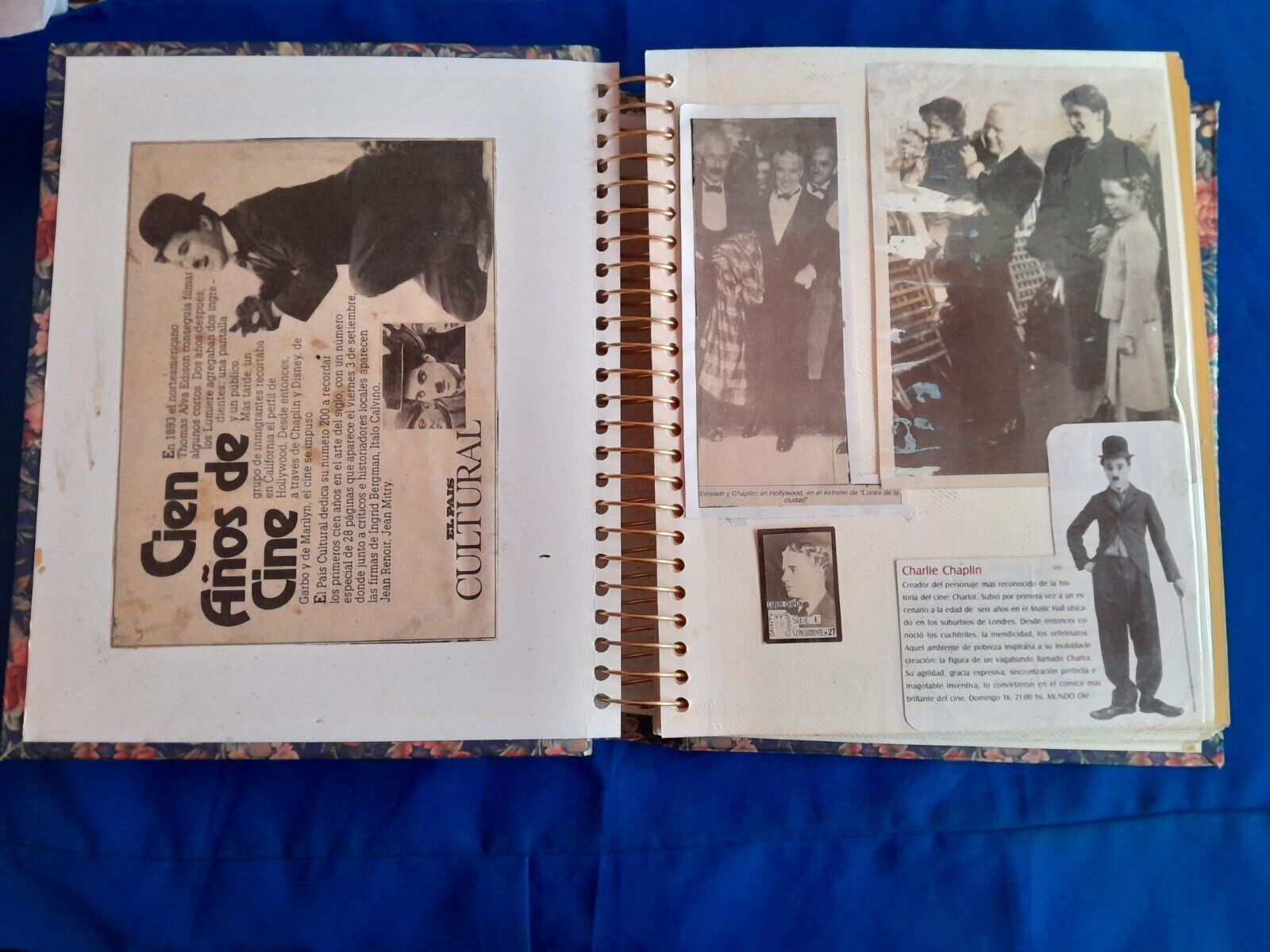 true relic photo album and cards of great film actors and actresses Chaplin