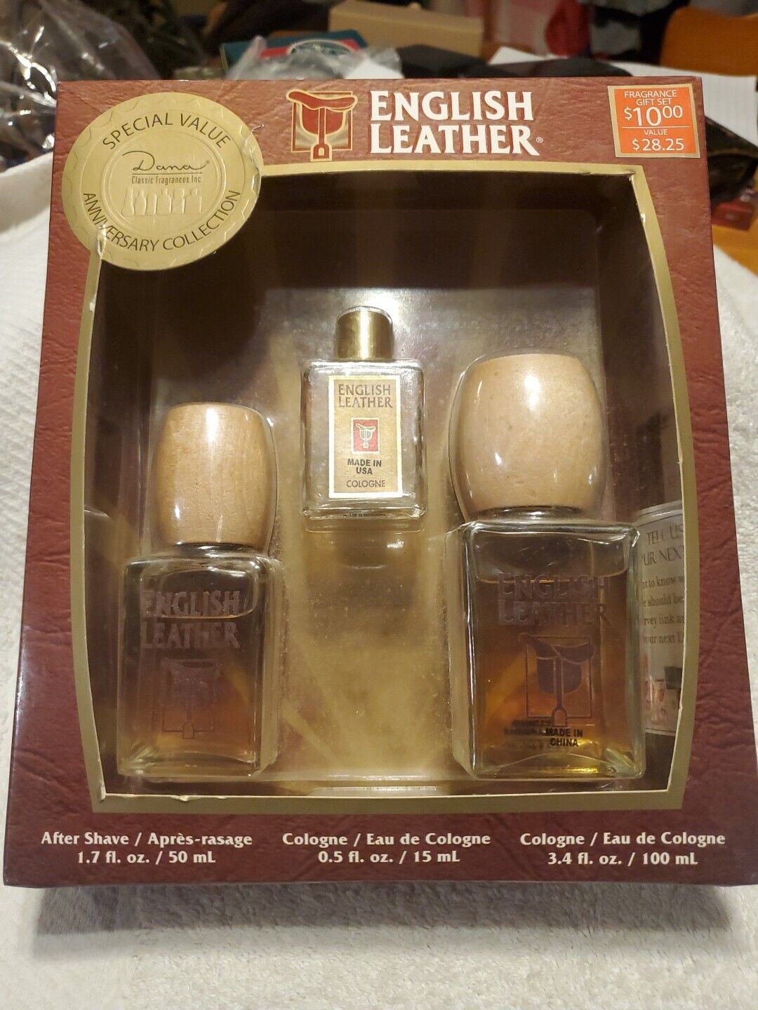 Vintage English Leather Cologne After Shave Gift Set NOS Full Unused Bottle