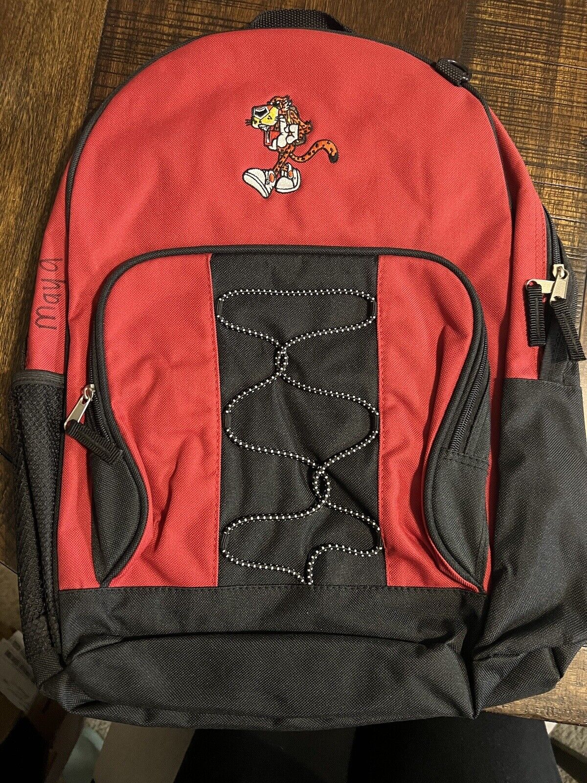 Vintage Cheeto Chester Cheetah Embroidered Backpack in Black/red