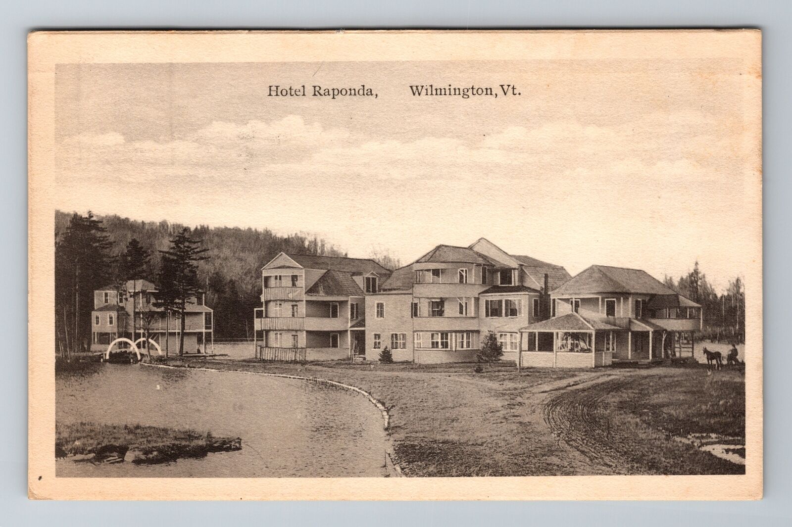 Wilmington VT-Vermont, Hotel Raponda, Antique, Vintage c1921 Souvenir Postcard